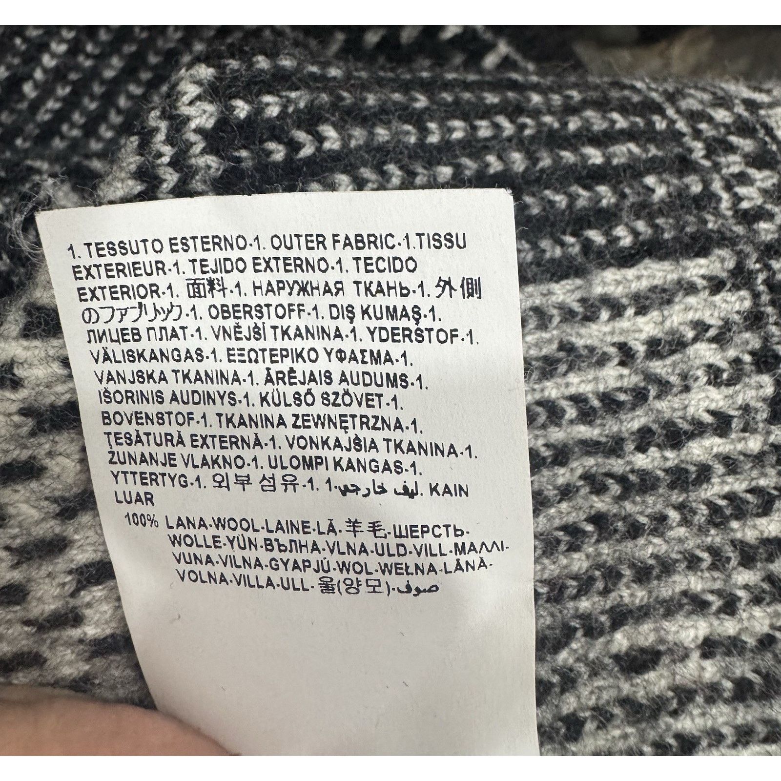 Versace Versace Men's Wool Sweater Black Gray Abstract Pattern Size US XL / EU 56 / 4 - 7 Thumbnail