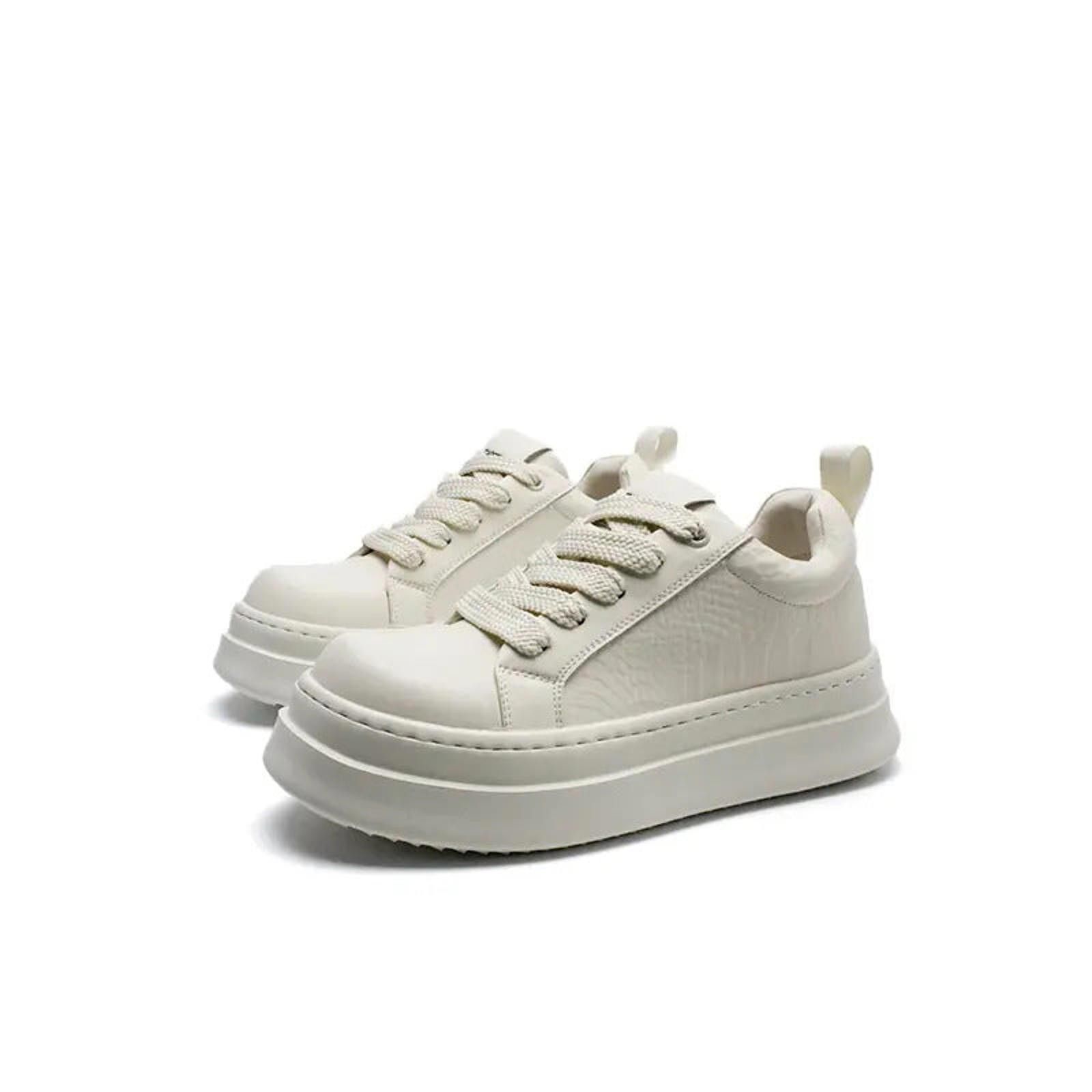 Japanese Brand Black Platform Sneakers with White Toe Cap, Chunky Sole Size US 8 / EU 41 - 4 Thumbnail