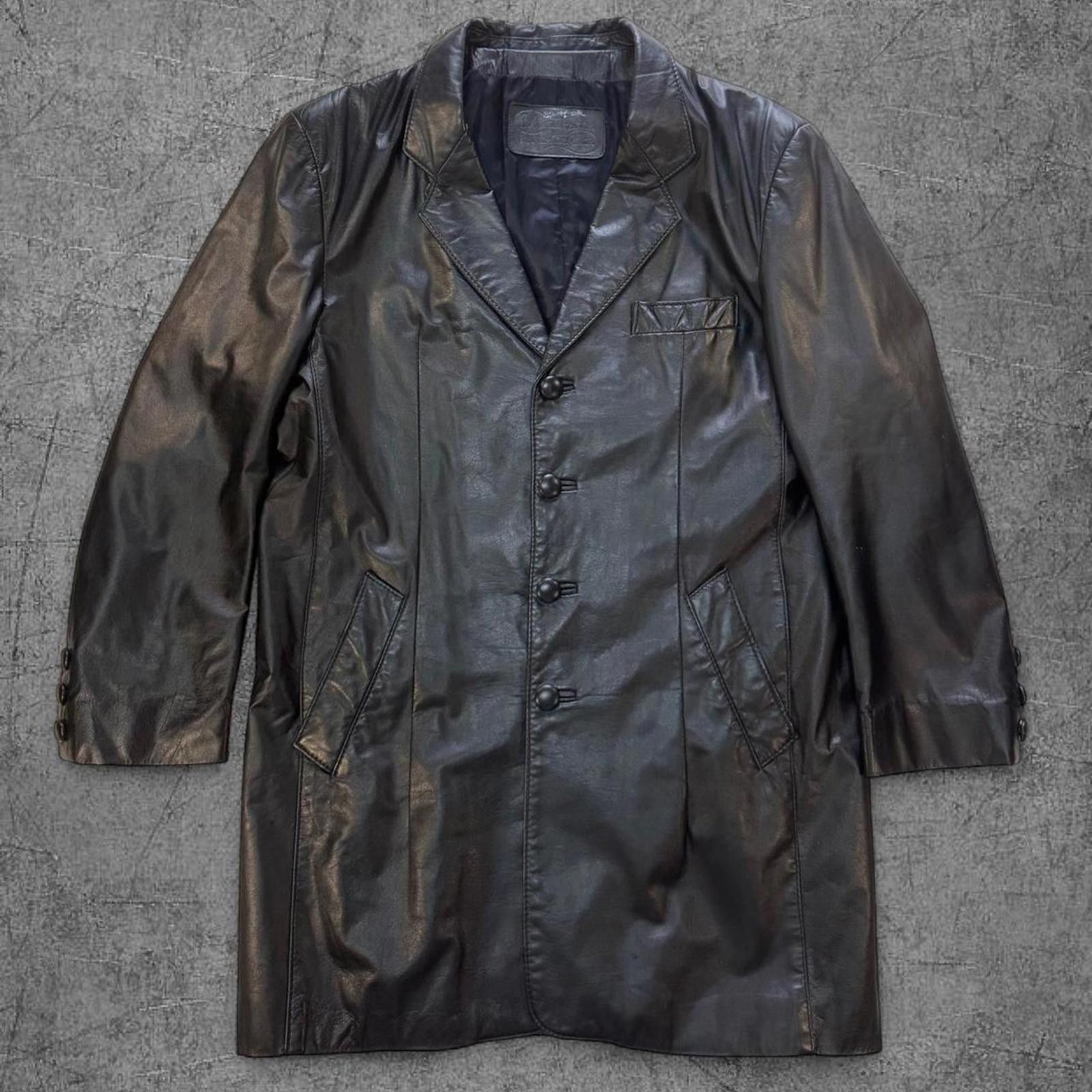 Vintage 1980s The Leather Ranch Leather Trench Coat Size US L / EU 52-54 / 3 - 1 Thumbnail