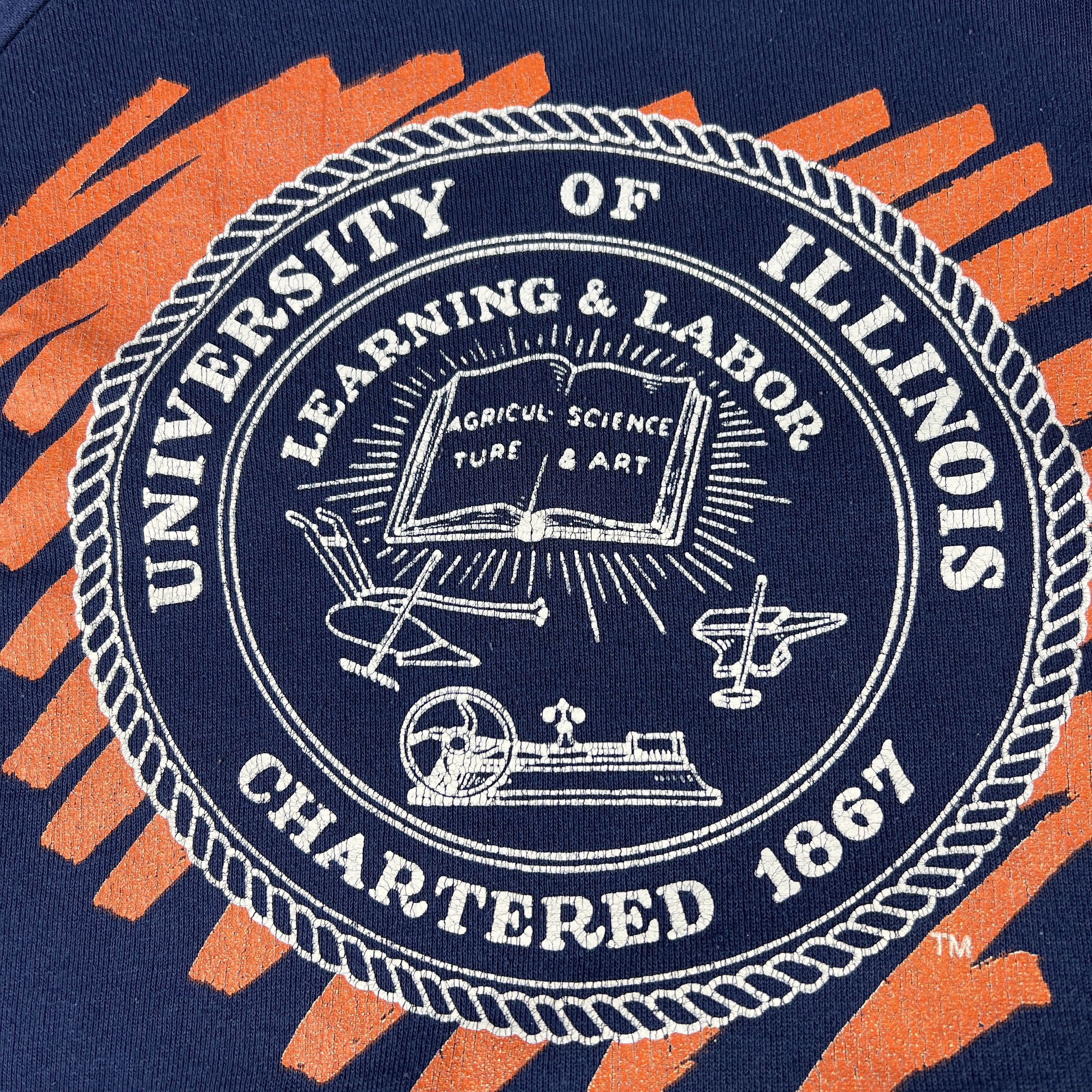 Hanes × NCAA × Vintage VTG 90s University Illinois Fighting Illini Sweater Crewneck Size US L / EU 52-54 / 3 - 3 Thumbnail