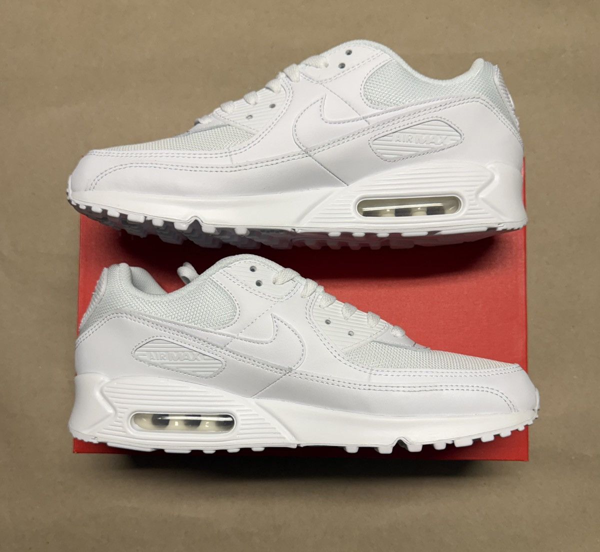 Nike Nike Air Max 90 Triple White Mens size 11 Running Shoes NEW! Size US 11 / EU 44 - 2 Thumbnail