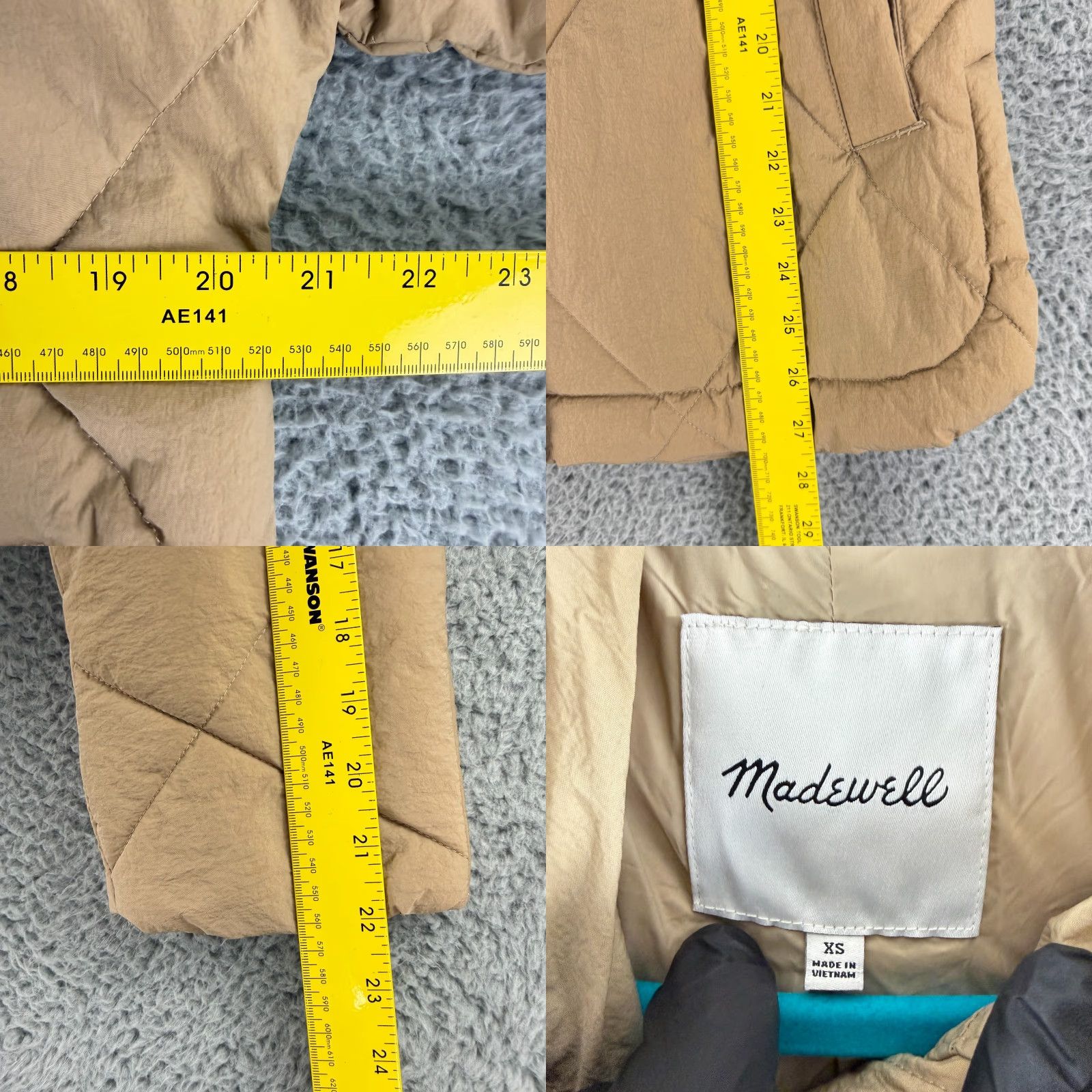 Madewell Madewell Holland Quilted Puffer Parka Jacket Womens XS Beige Hooded LS Size XS / US 0-2 / IT 36-38 - 8 Thumbnail