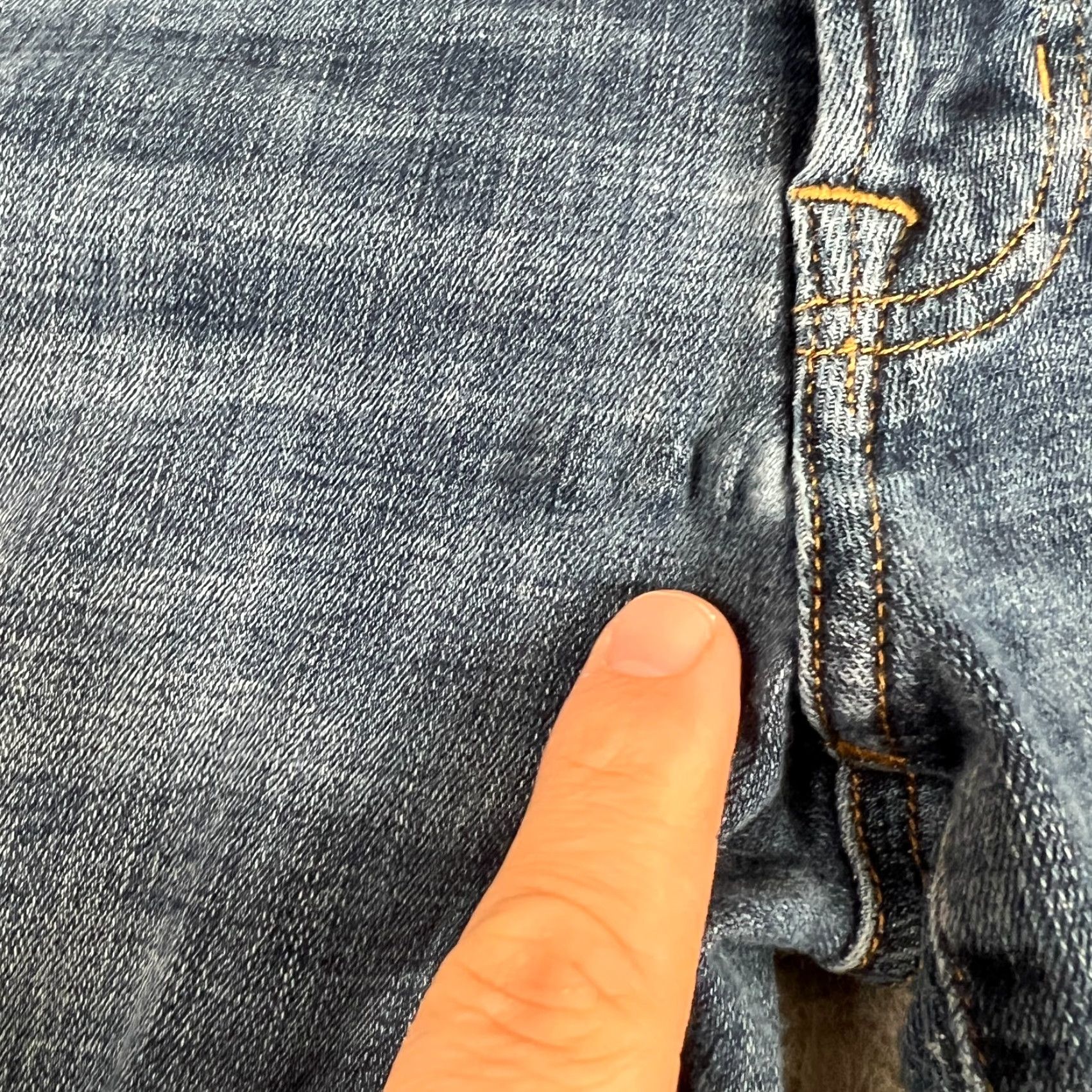 American Eagle Outfitters American Eagle Original Straight Jeans Men's 34x32 Flex Denim Medium Wash Distressed Blue 90s Grunge Size US 34 / EU 50 - 2 Thumbnail