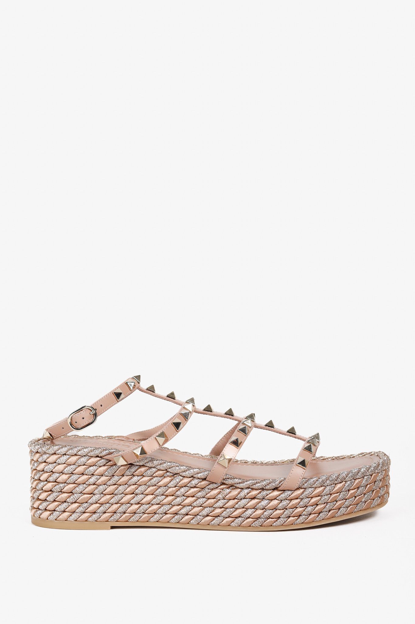 Valentino Valentino Garavani Rockstud Double Espadrille Wedge Sandals Size US 10.5 / IT 40.5 - 1 Thumbnail