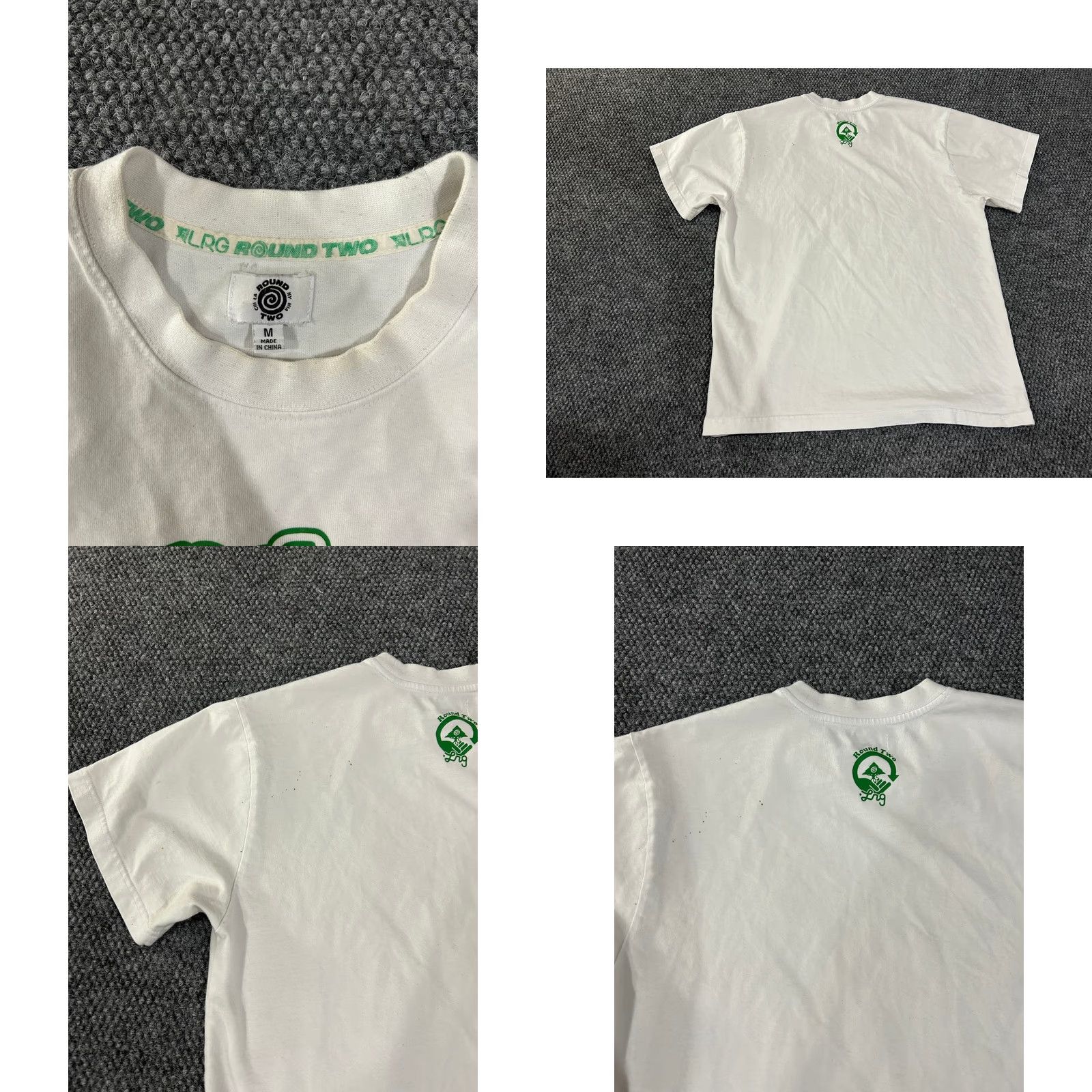 Round Two Round Two T-Shirt Mens M White Colorful Logo Dog Streetwear Crew Neck Short Sleeve Regular Fit Cotton Blend Polyester Size US M / EU 48-50 / 2 - 8 Thumbnail