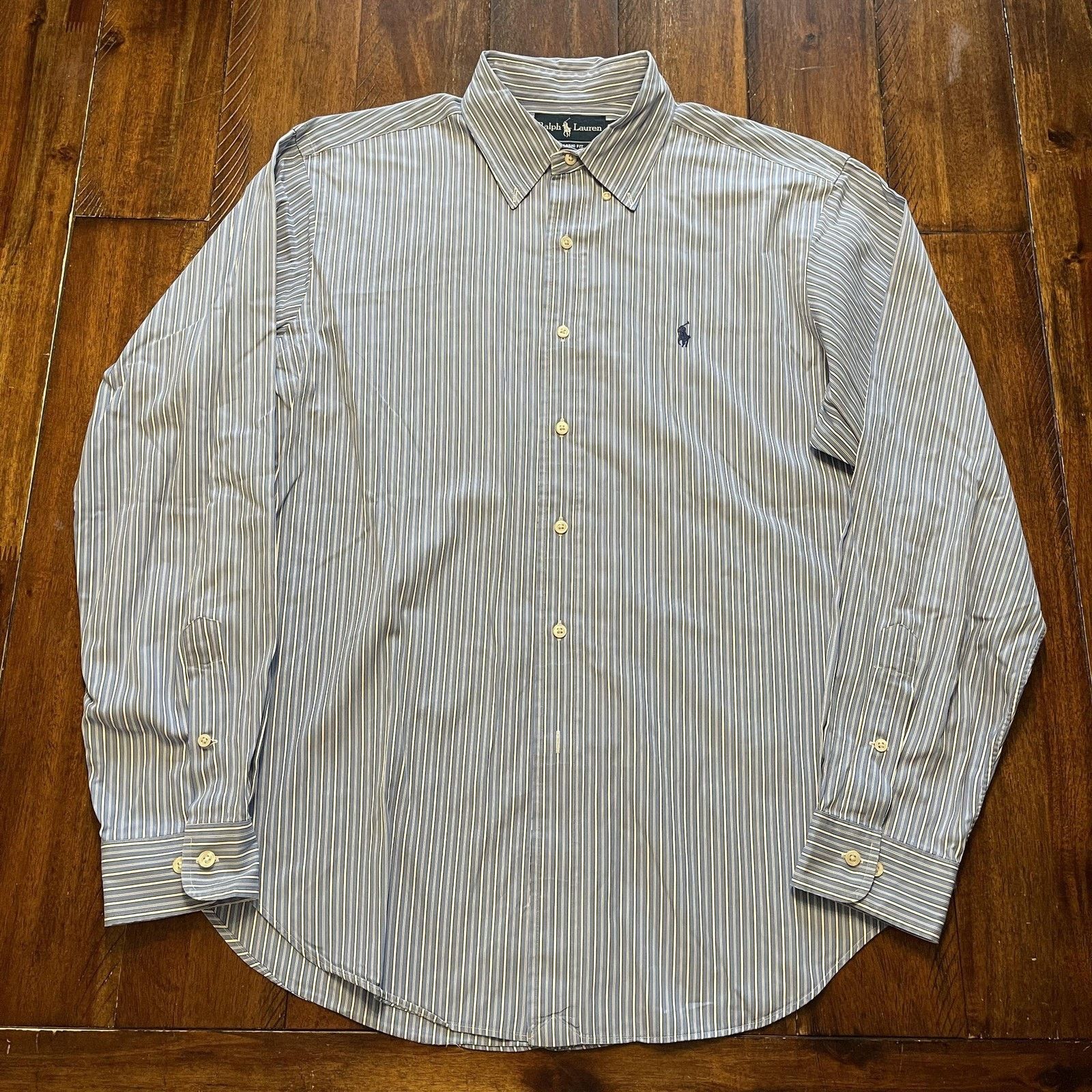 Ralph Lauren Ralph Lauren Shirt Mens 16.5 34/35 Blue Stripe Classic Fit Size US XL / EU 56 / 4 - 2 Thumbnail
