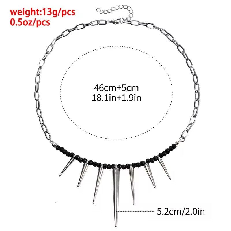 Jewelry Hip Hop Rivet Necklace Cone Pendant Size ONE SIZE - 5 Thumbnail