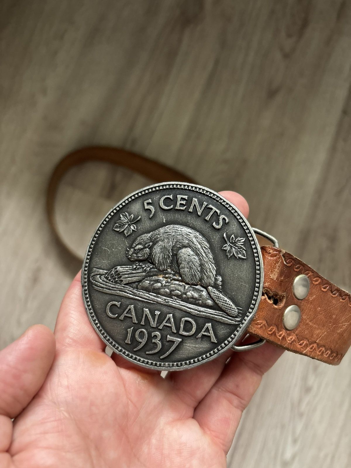 Other Jimm Watson 1977 – Canada 5 Cents 1937 Beaver Belt Buckle Size ONE SIZE - 1 Thumbnail
