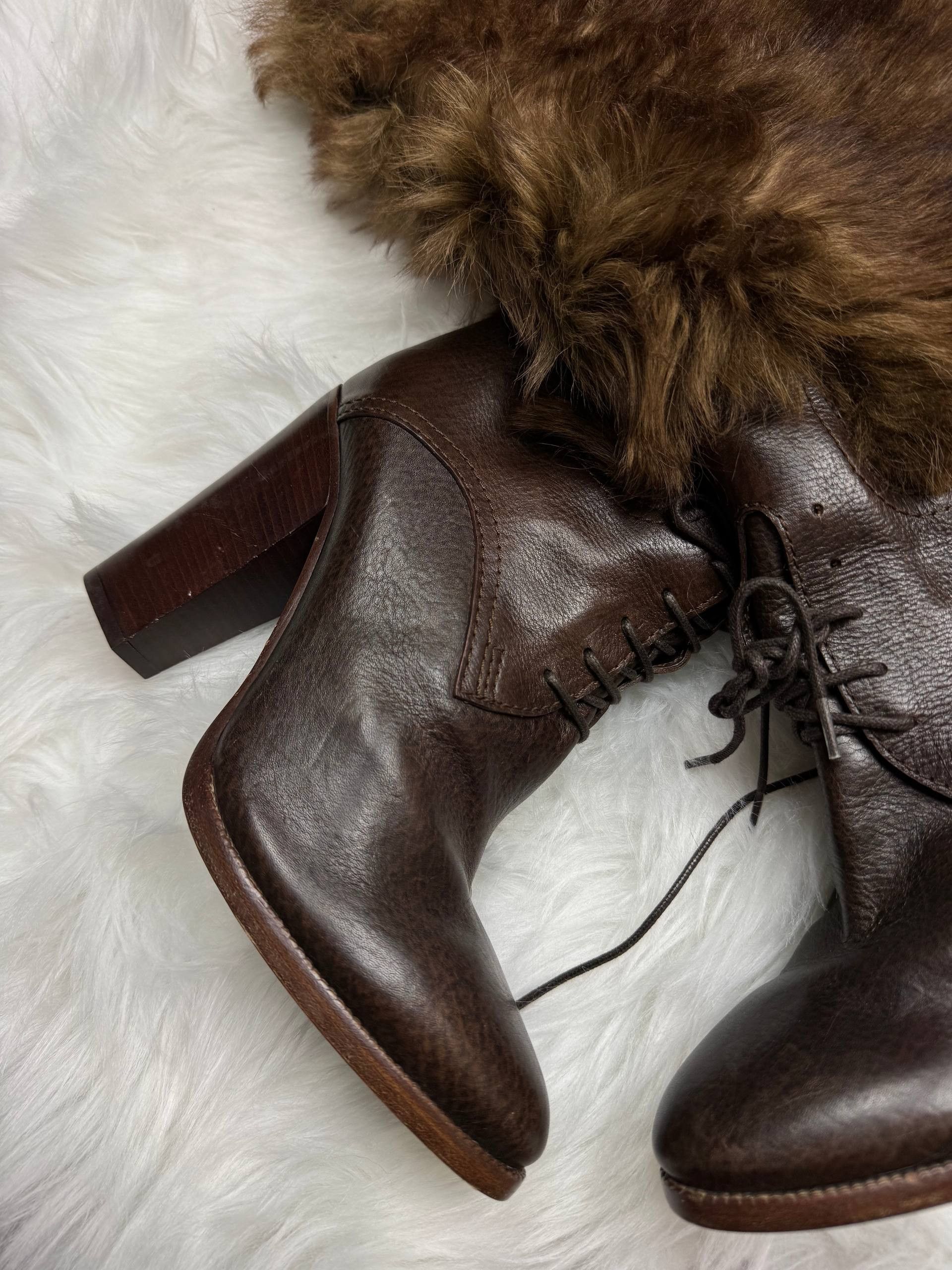 Ralph Lauren Purple Label Ralph Lauren Purple Label Leather Fur Boots Heels Italy 10B Size US 10 / IT 40 - 2 Thumbnail