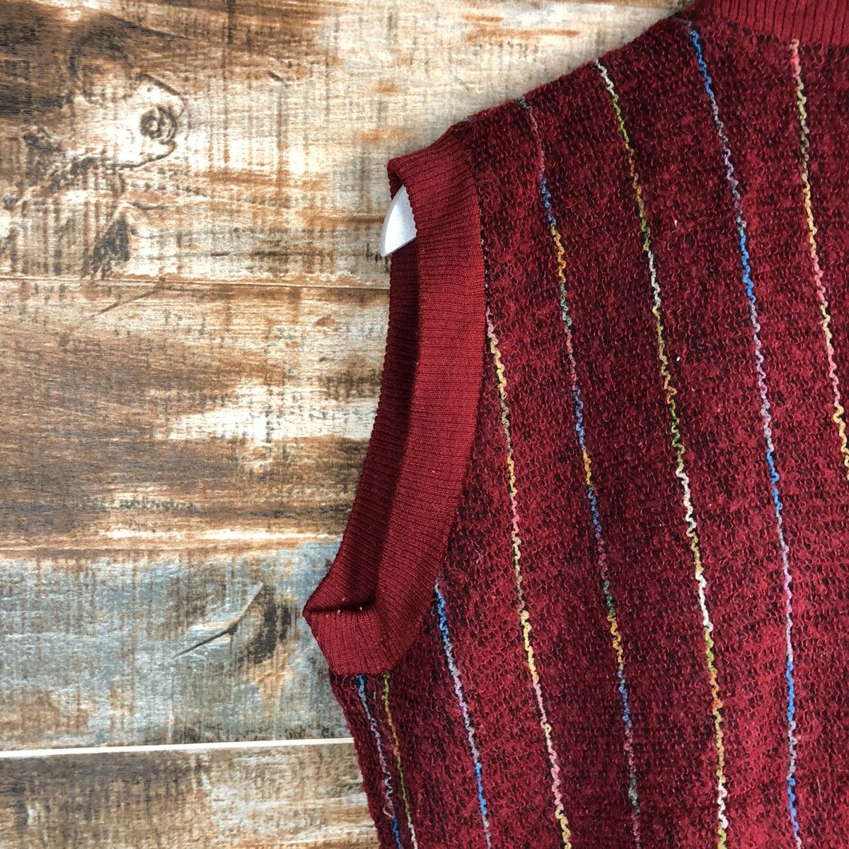 Homespun Knitwear Star Jumbo Red Cardigan Vest Knitwear #A1691 Size M / US 6-8 / IT 42-44 - 12 Thumbnail