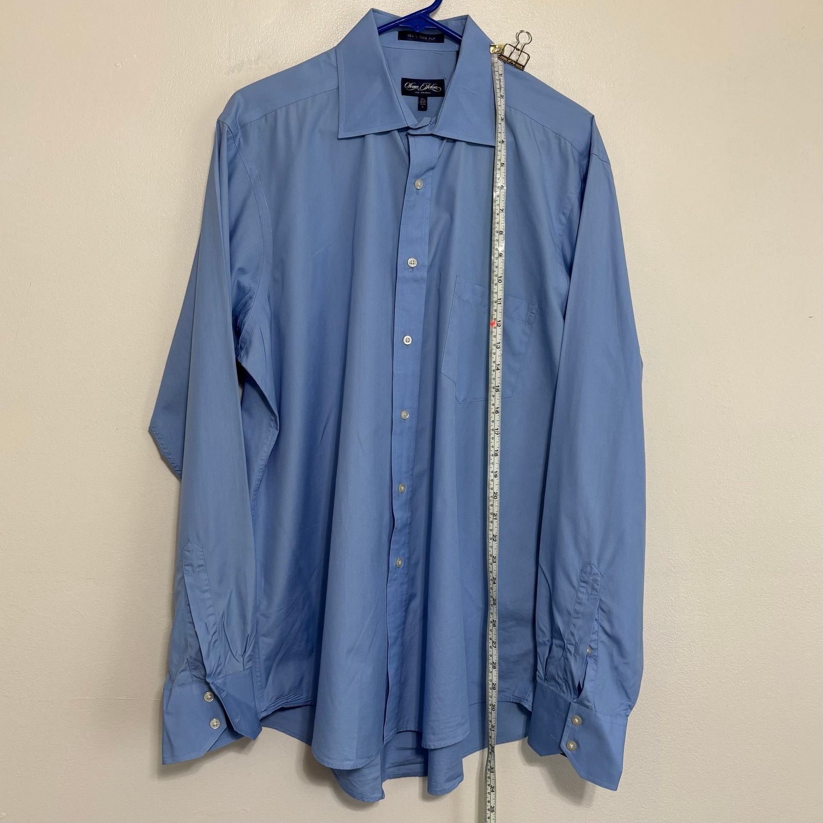 Sean John Sean John Blue Cotton Long Sleeve Dress Shirt Men’s Large Size US L / EU 52-54 / 3 - 3 Thumbnail
