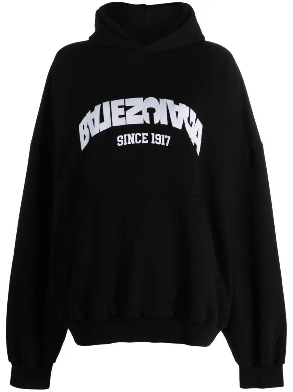 Balenciaga o1w1db10625 Back Flip Round Hoodie Oversized in Black Size M / US 6-8 / IT 42-44 - 1 Thumbnail