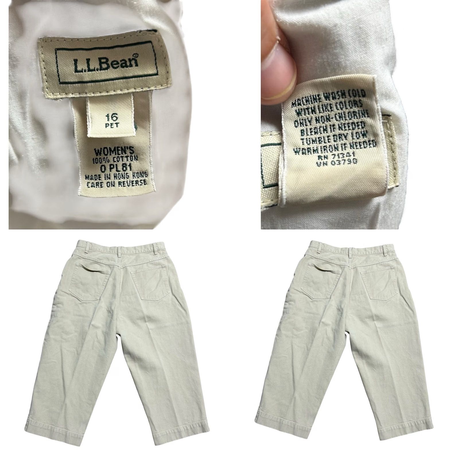 Vintage VINTAGE L.L. Bean Women's Brown Khaki Capri Pants 16P Petites 90s Hong Kong High Waist Straight Leg Pants Women Brown Size 38" / US 16 / IT 52 - 8 Thumbnail