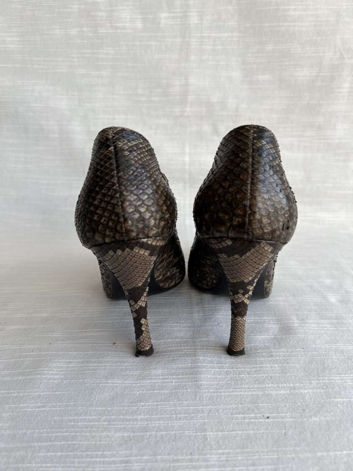 Bally Bally Womens Snake Skin Heels Brown Size US 7 1/2 EU 38 Size US 7.5 / IT 37.5 - 7 Thumbnail