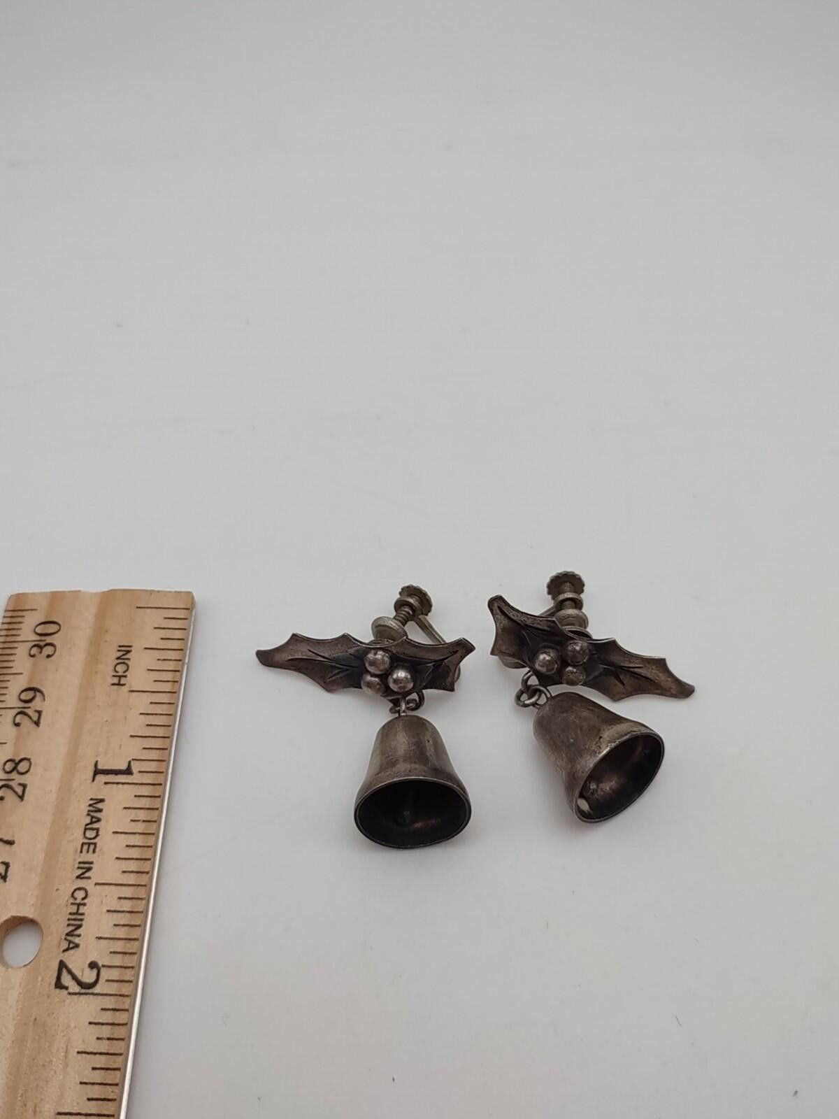 Other Damaso Gallego VTG Taxco 925 Holly Bell Pin Earrings Set Size ONE SIZE - 9 Thumbnail