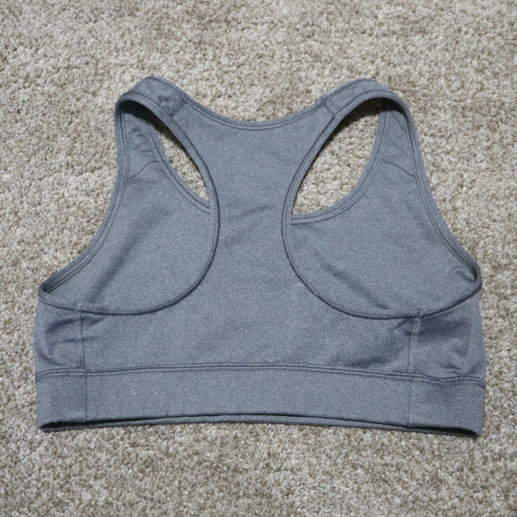Nike Nike Pro Sports Bra Racerback Gray White Logo Pullover Small Womens Bra Gray Nike Pro Sports Bra Racerback Small Womens Size S / US 4 / IT 40 - 4 Thumbnail