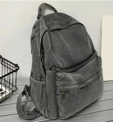 Japanese Brand Washed Denim Casual Bagpack Size ONE SIZE - 7 Thumbnail