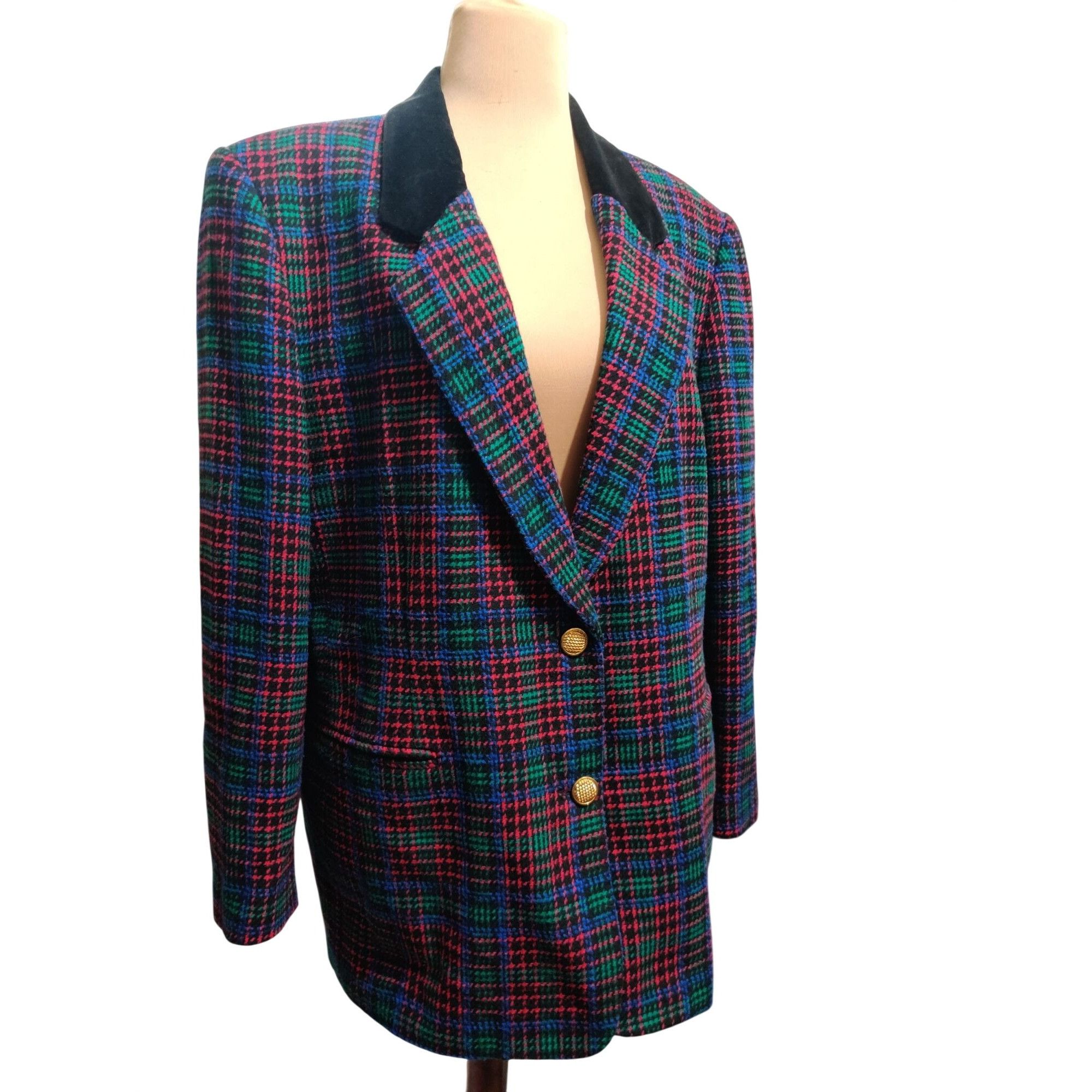 Vintage Vintage Joan Leslie 18W Plus Size 90s Plaid Wool Blend Blaze Size XXL / US 16-18 / IT 52-54 - 2 Thumbnail
