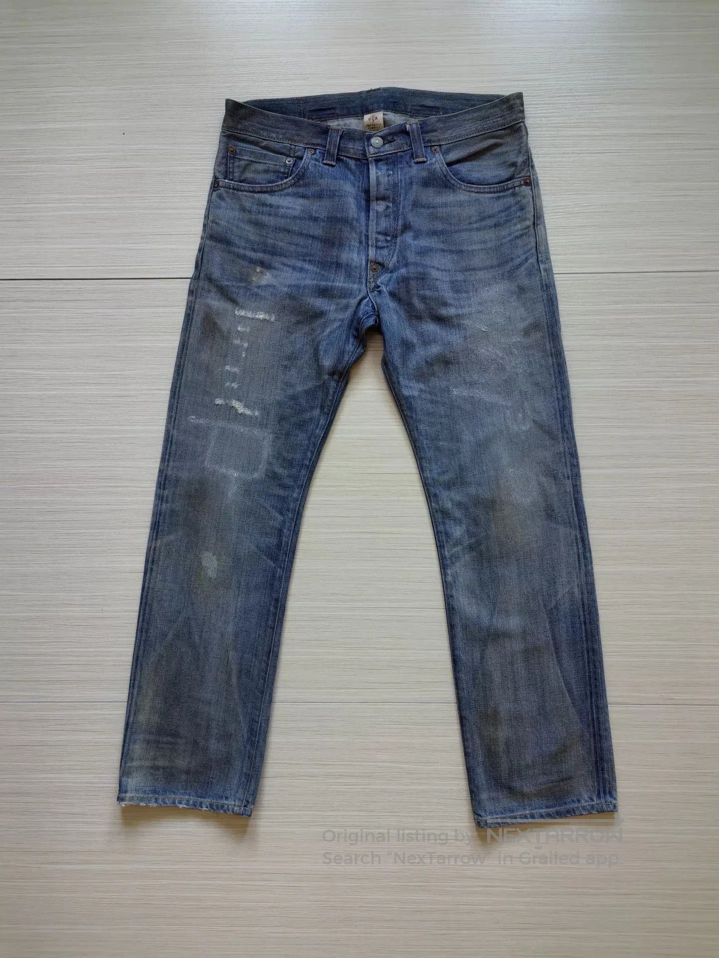 RRL Ralph Lauren rrl vintage blue distressed denim pants. Size US 30 / EU 46 - 2 Thumbnail