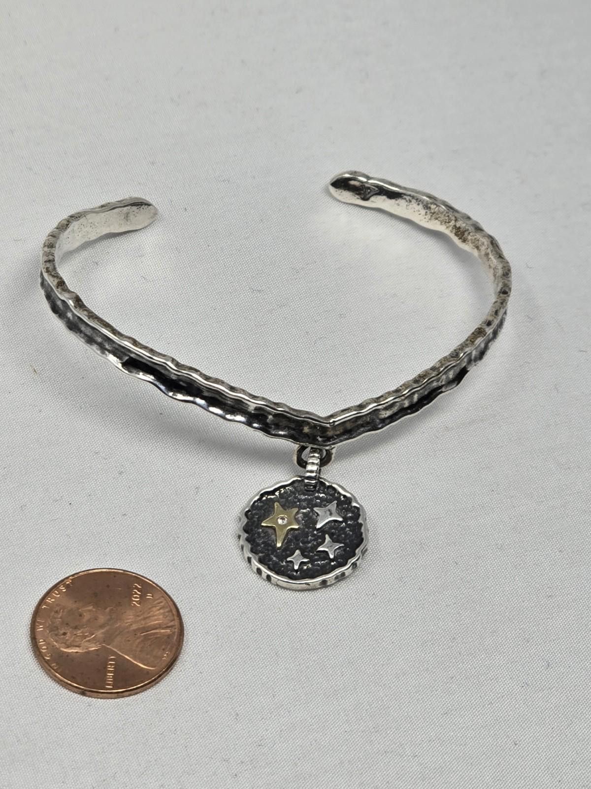 Other Pollack Sterling Brass & Diamond Believe Cuff Bracelet Size ONE SIZE - 6 Thumbnail