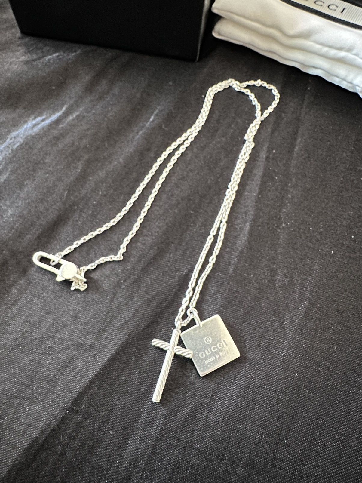 Gucci Gucci Necklace with Cross and Square Pendant Size ONE SIZE - 5 Thumbnail