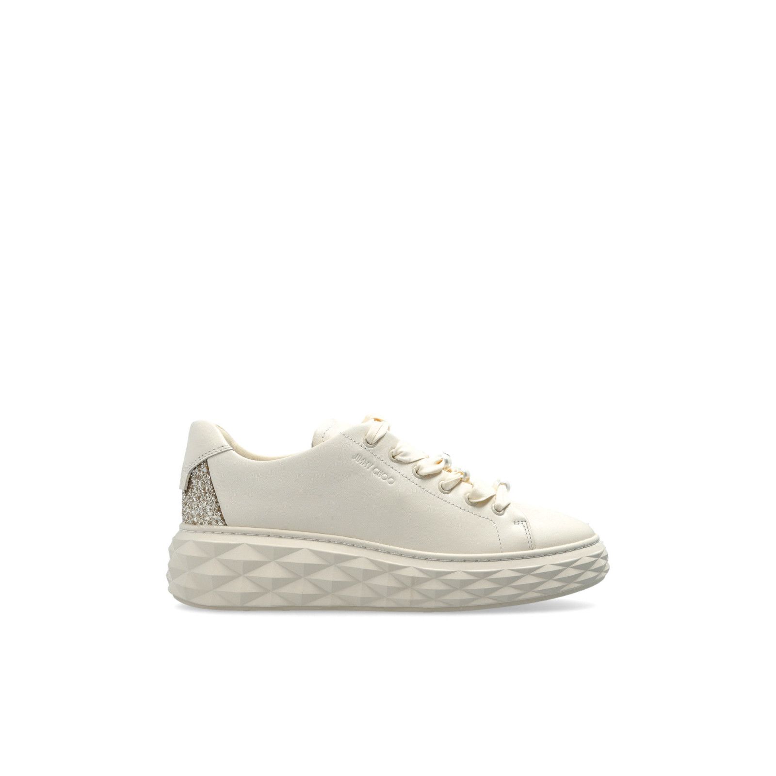JIMMY CHOO 'Diamond Light Maxi' Cream Sports Shoes New & Aut
