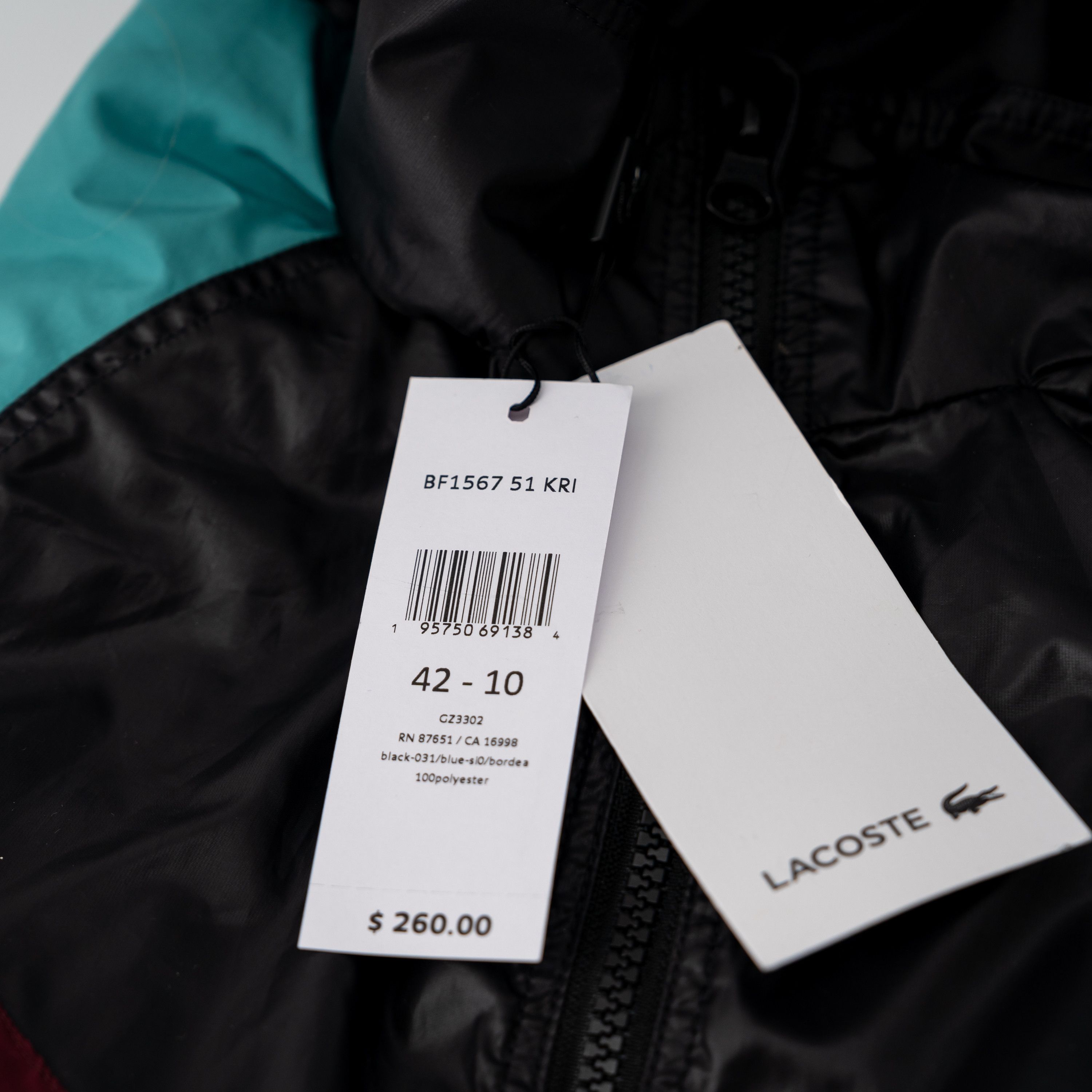 Lacoste 42 L Lacoste Track Jacket Oversized Colorblock Black Teal Size L / US 10 / IT 46 - 7 Thumbnail