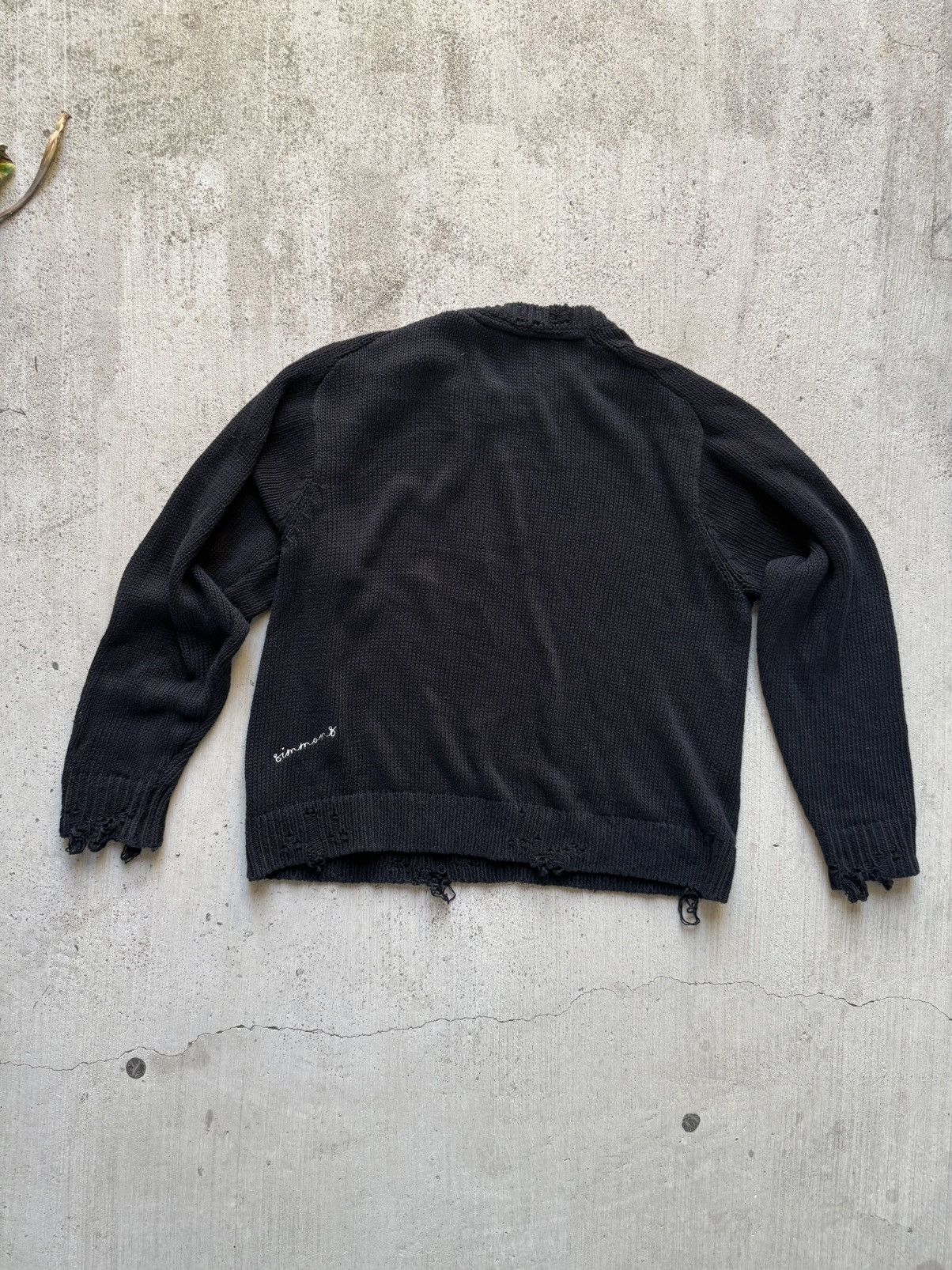 Daniel Simmons Distressed cotton knit sweater Size US L / EU 52-54 / 3 - 3 Thumbnail