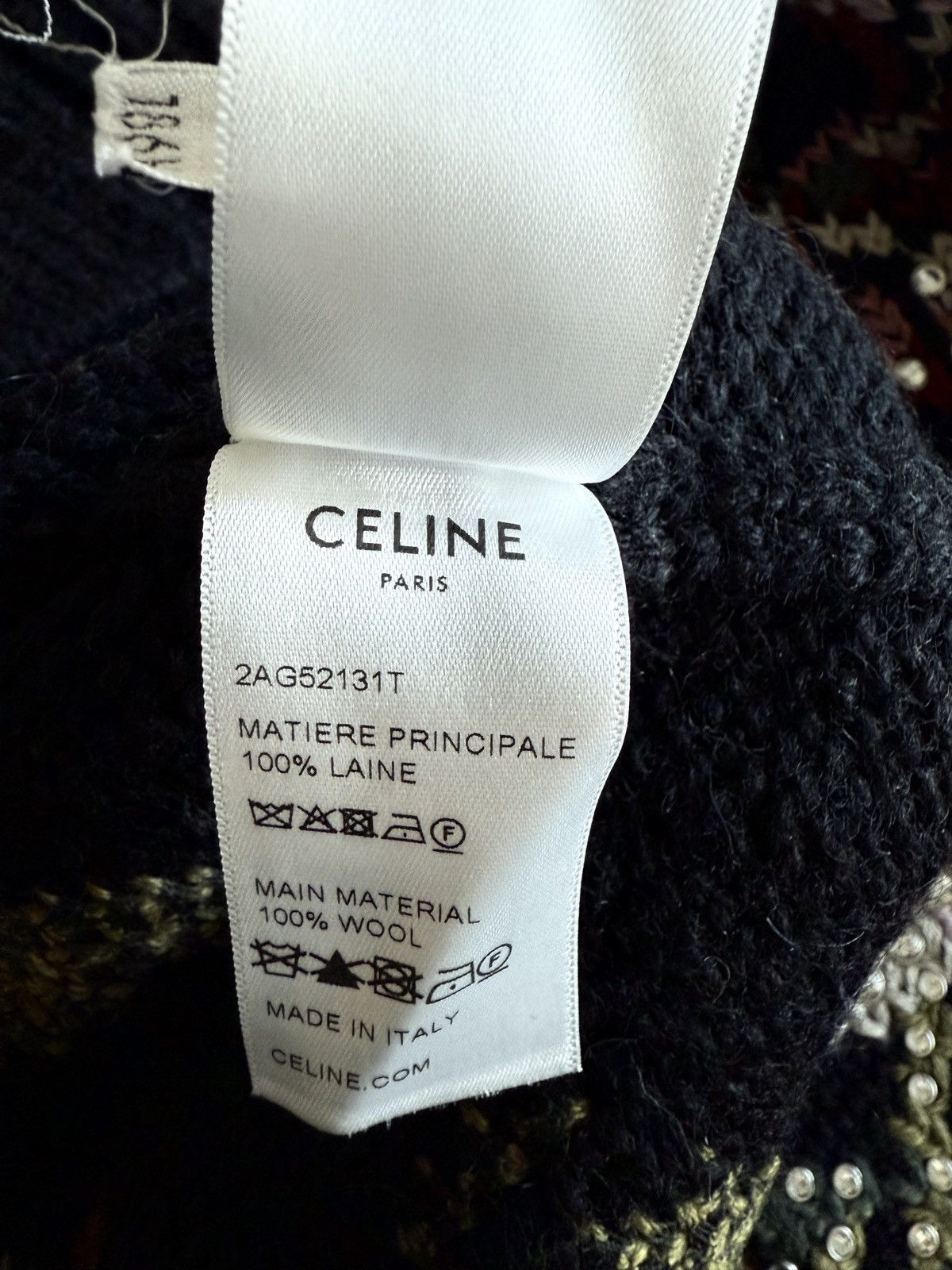 Celine × Hedi Slimane $4500 Celine studded heavy knit cardigan Hedi Slimane Size US L / EU 52-54 / 3 - 13 Thumbnail