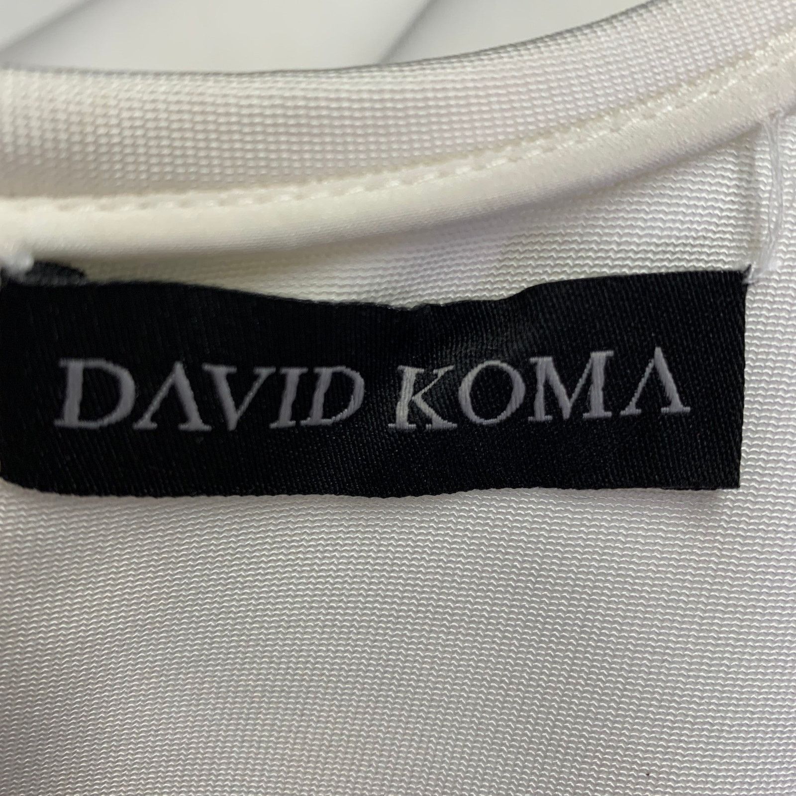 Other DAVID KOMA Size 6 White Blue Geometric Mini Cocktail Dress Size M / US 6-8 / IT 42-44 - 5 Thumbnail
