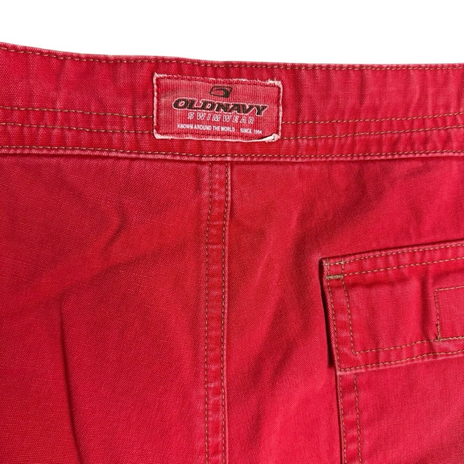 Old Navy Y2K Old Navy Vibrant Red Swimwear Shorts 100% cotton Size 14 Size 36" / US 14 / IT 50 - 3 Thumbnail