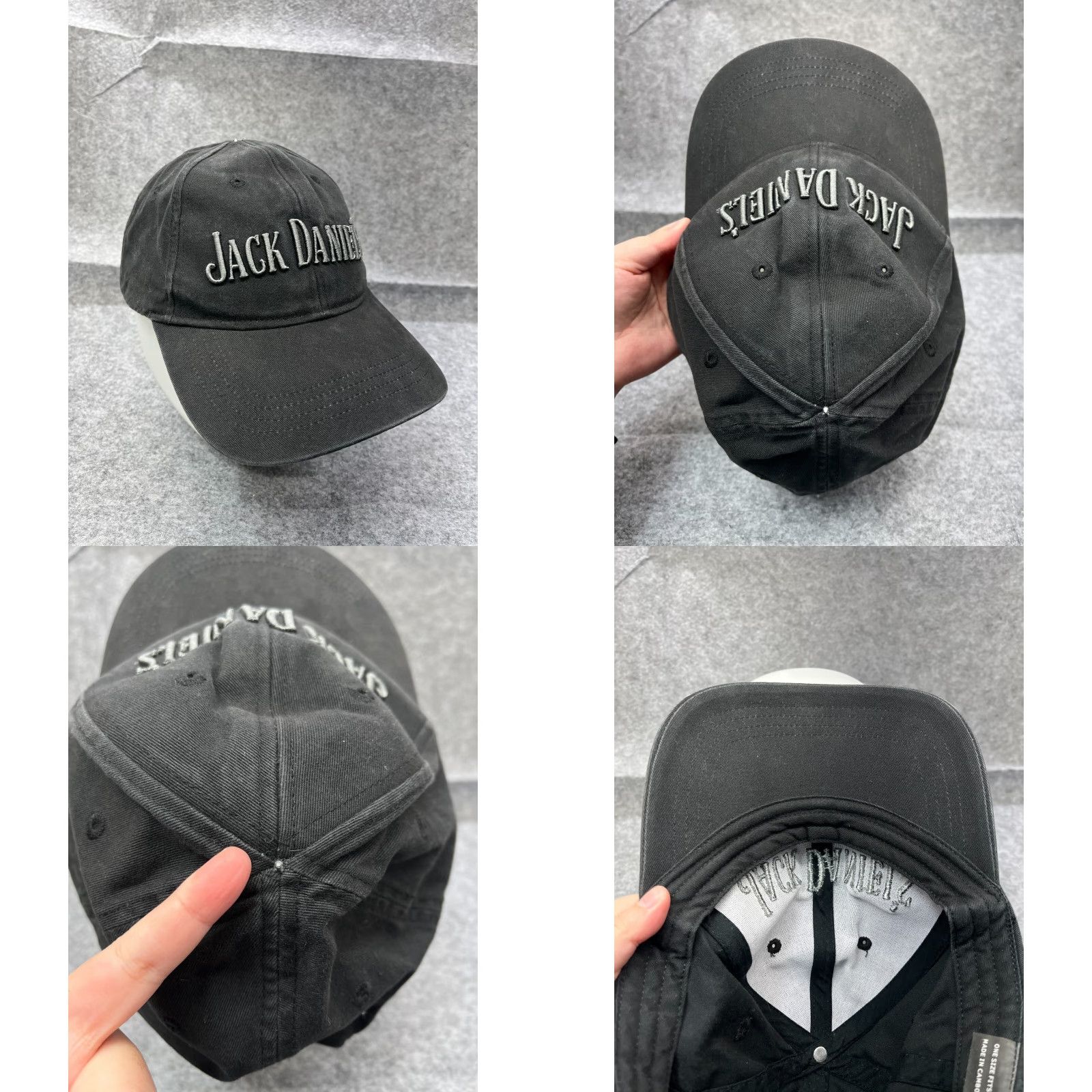 Vintage Jack Daniel's Hat Cap Strap Back Adult One Size Black Cotton Tennessee Whiskey Baseball Cap Mens One Size Black Cotton Logo Outdoor Whiskey Hat Cap Size ONE SIZE - 8 Thumbnail