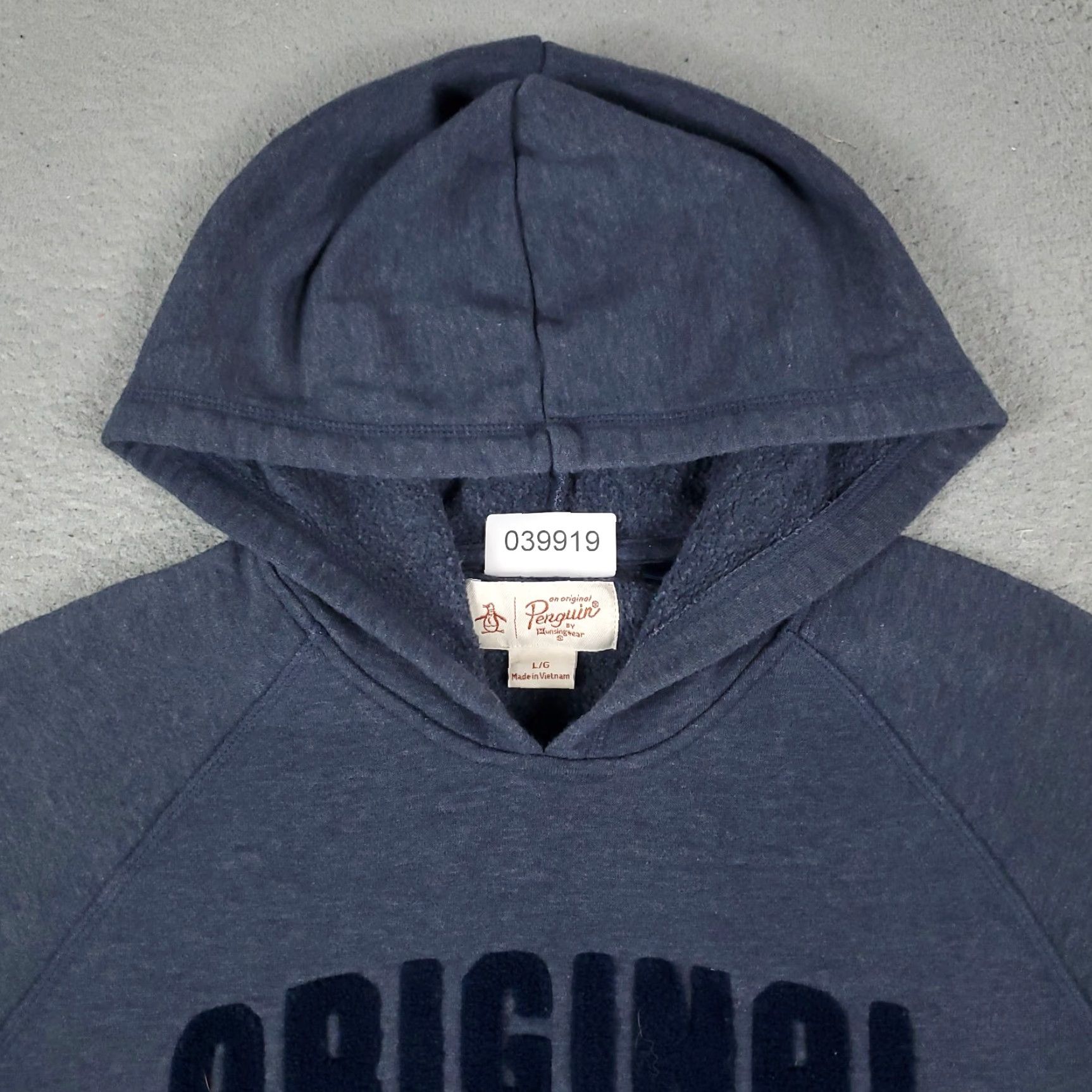 Original Penguin VINTAGE Original Penguin Hoodie Mens Large Pullover Sweater Long Sleeve Gray Knit Logo Accents Sports 90s Size US L / EU 52-54 / 3 - 3 Thumbnail