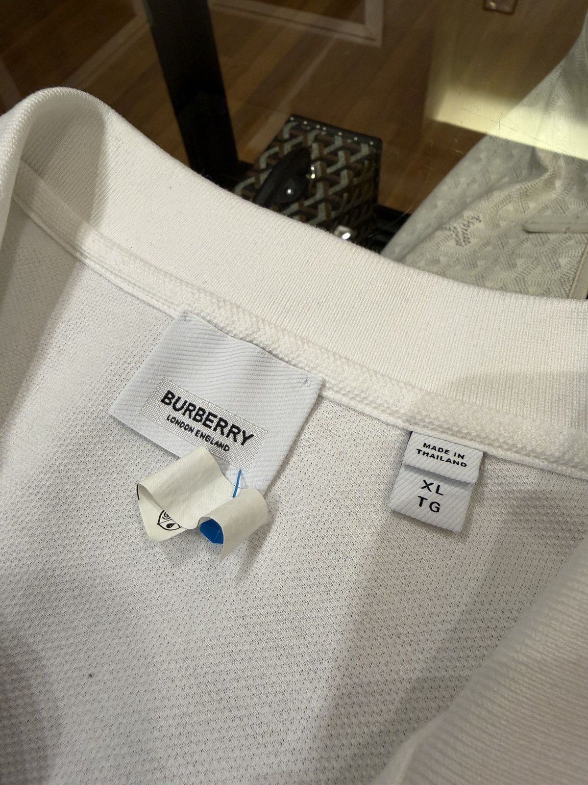 Burberry Burberry White Polo Shirt Size US L / EU 52-54 / 3 - 3 Thumbnail