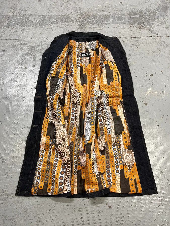 Dolce & Gabbana AW2005 Dolce & Gabbana Hybrid Wool & Denim Beige & Blue Long Coat Size S / US 4 / IT 40 - 8 Thumbnail