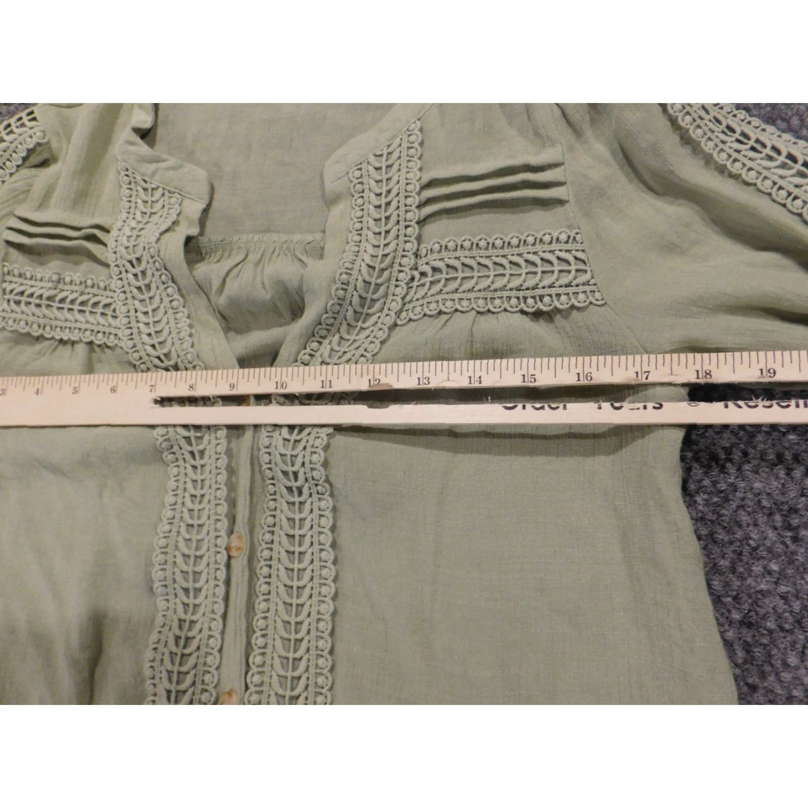 Vintage Impressions Blouse Womens Small Green Crew Neck Pullover Long Sleeve Button Top Casual Shirt Size S / US 4 / IT 40 - 6 Thumbnail