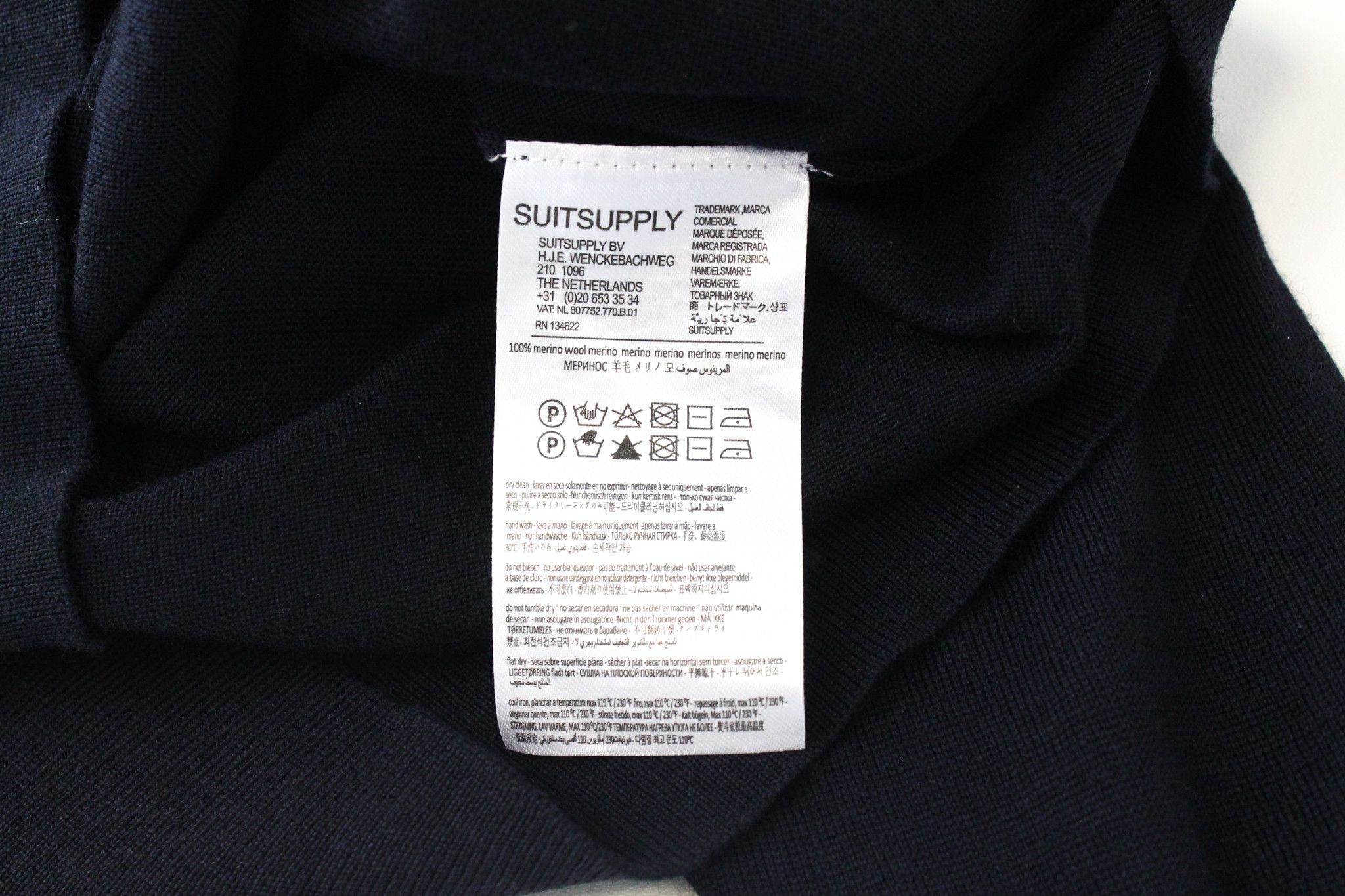 Suitsupply S Merino Wool Navy Sweater 66607 Size US S / EU 44-46 / 1 - 7 Thumbnail