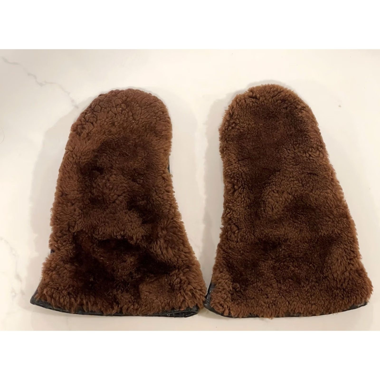 Vintage VINTAGE Black Leather Brown Fleece Mittens Winter Gloves Adult 9 3/4" Size US L / EU 52-54 / 3 - 2 Thumbnail