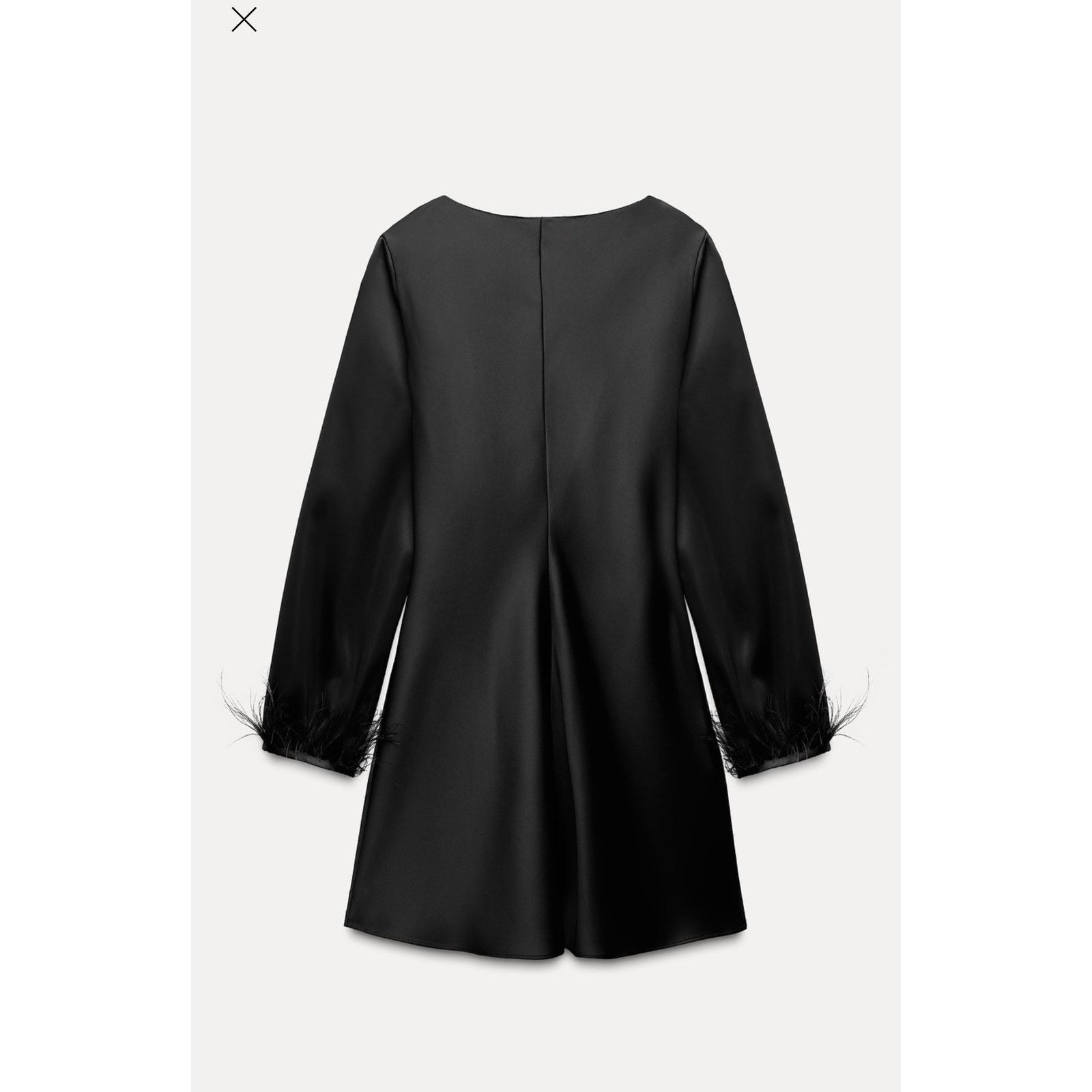 Zara Nwt- Zara SATIN EFFECT FEATHER DETAIL MINI DRESS-M Size M / US 6-8 / IT 42-44 - 2 Thumbnail