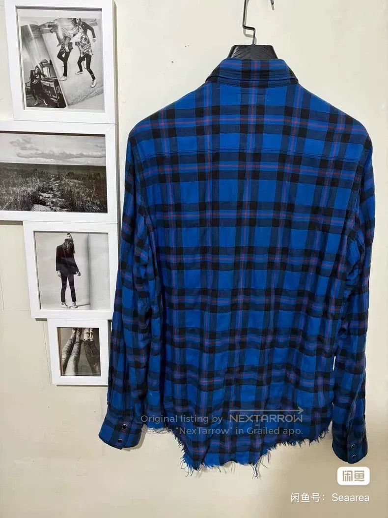 Saint Laurent Paris Saint Laurent Paris Klein Blue Fringe Pleated Shirt Size US L / EU 52-54 / 3 - 2 Thumbnail
