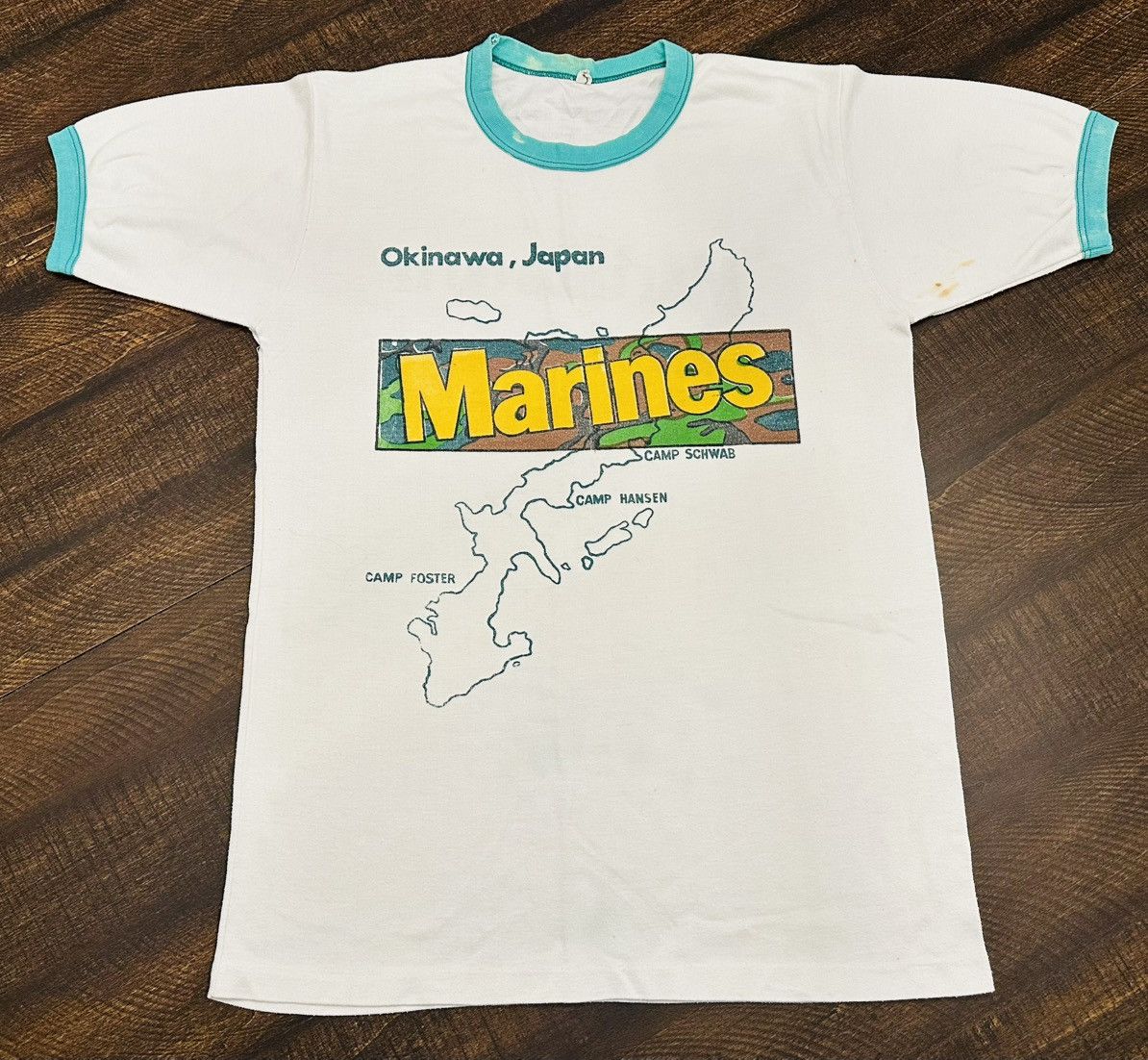 Other Vintage 70’s Marine’s Okinawa Ringer Men’s T-Shirt-Sm/Med Size US M / EU 48-50 / 2 - 1 Thumbnail