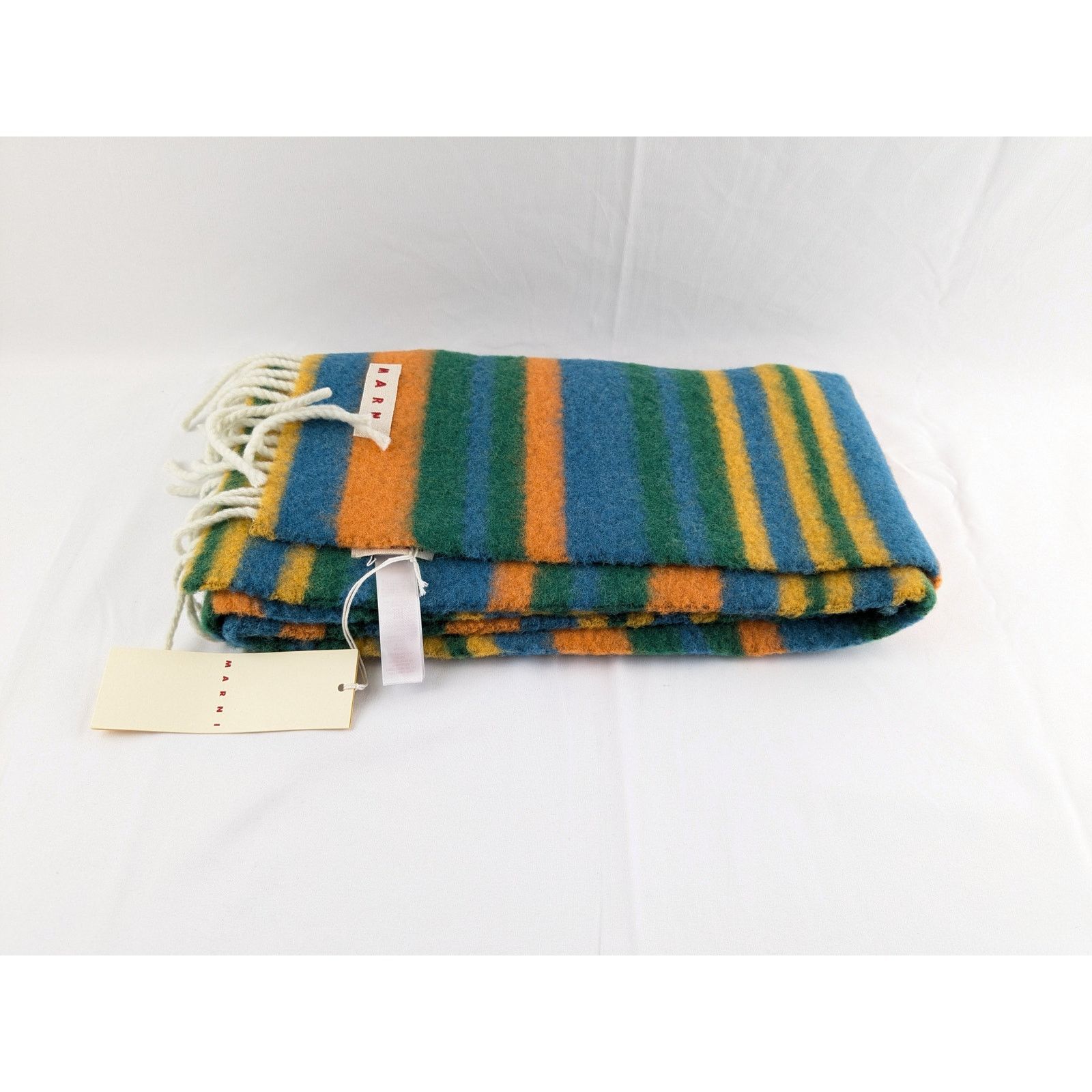 Marni o1rshd1 Size:OS/ Sciarpa Uomo Striped Brushed Wool Sea Green Size ONE SIZE - 3 Thumbnail