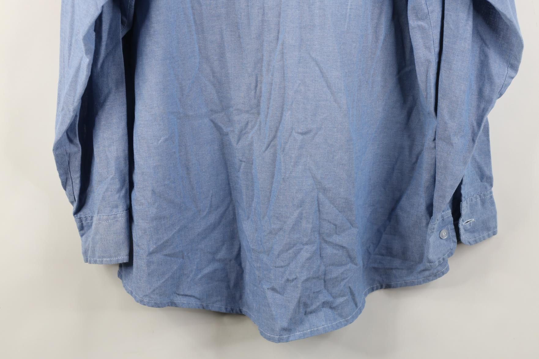Vintage Vintage 90s Streetwear Workwear Collared Button Shirt Blue Size US XL / EU 56 / 4 - 13 Thumbnail