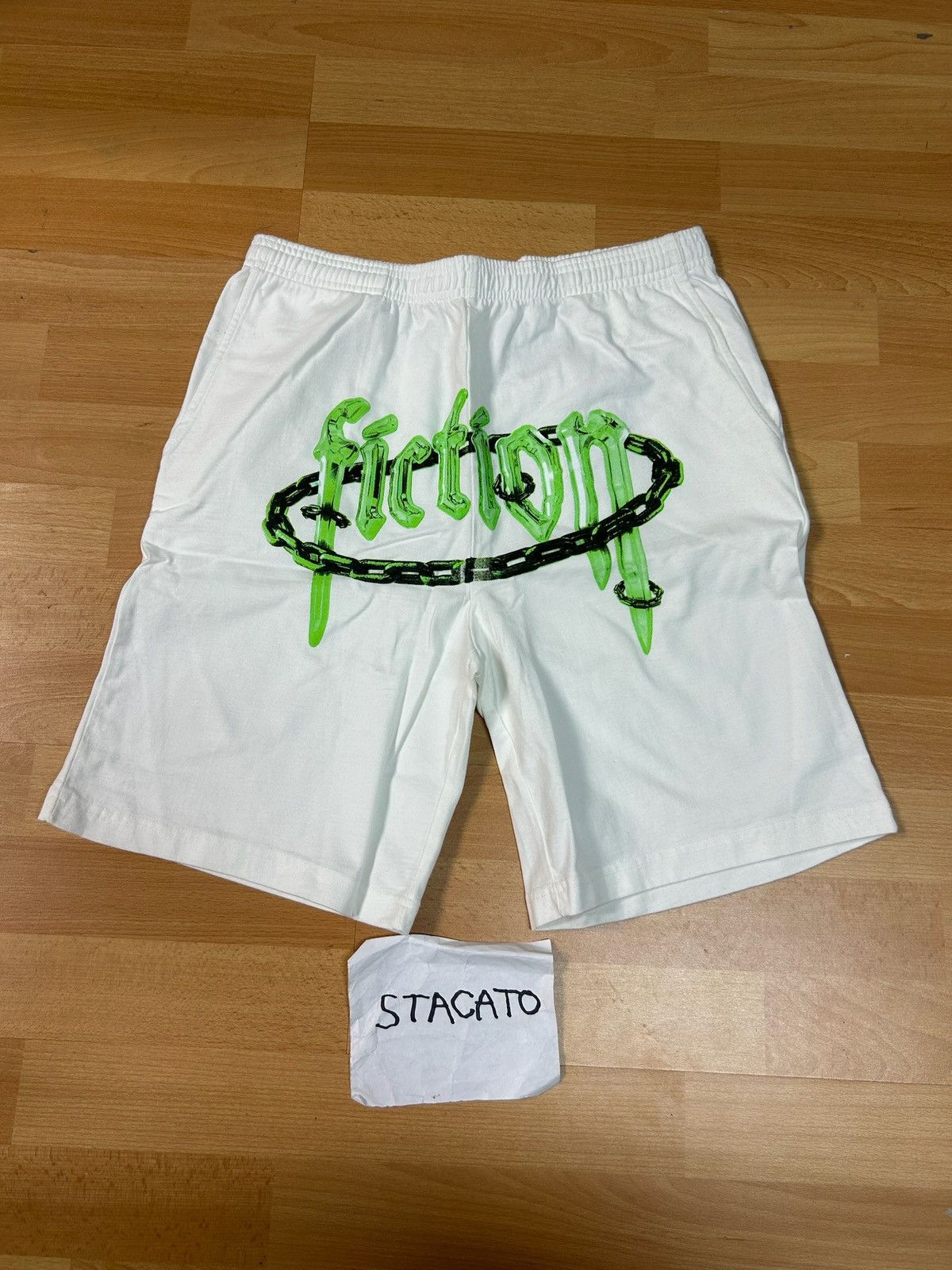 Other Fiction Y2K Chain Shorts White/Green Size US 30 / EU 46 - 1 Thumbnail