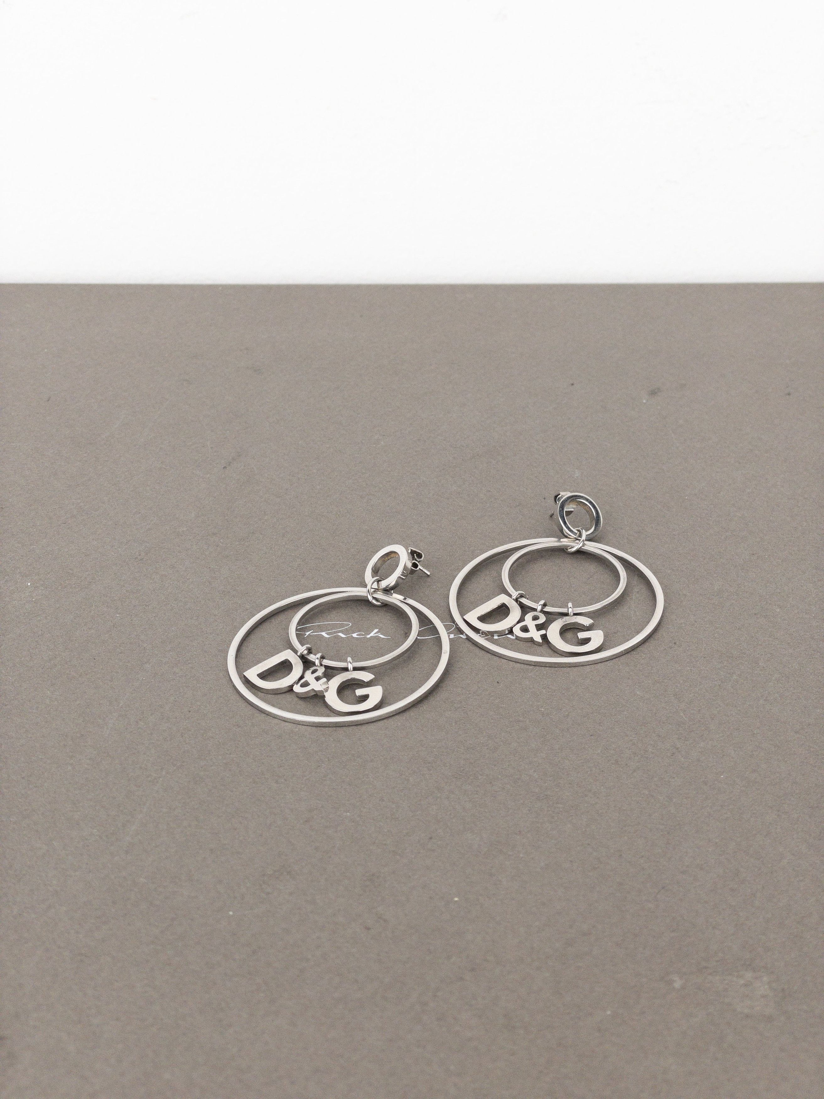 Other Dolce & Gabanna 2000s Logo Double-Hoop Earrings Size ONE SIZE - 1 Thumbnail