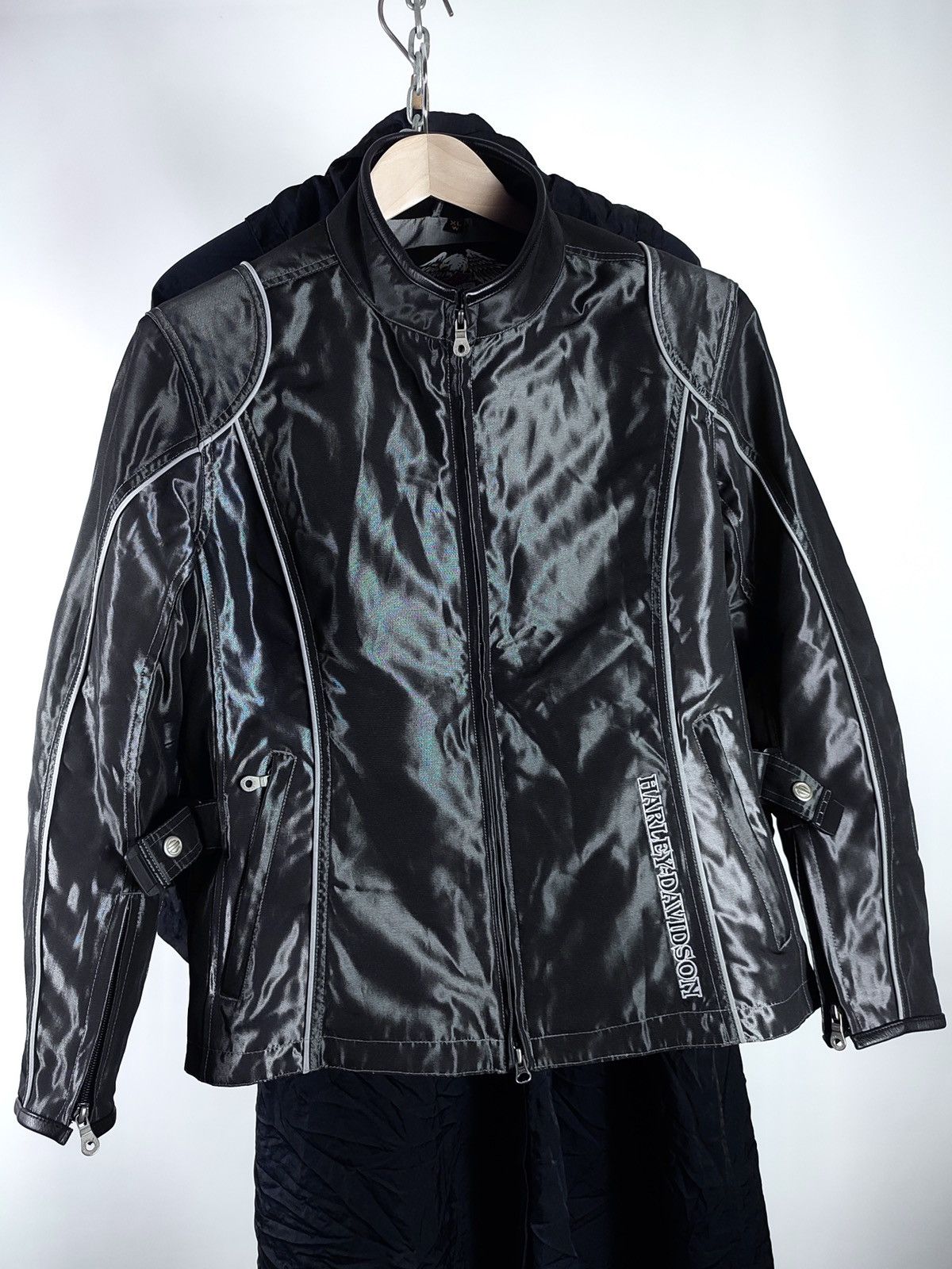 Harley Davidson Harley Davidson Reflective Nylon Biker Jacket Vintage 90s Size US L / EU 52-54 / 3 - 9 Thumbnail