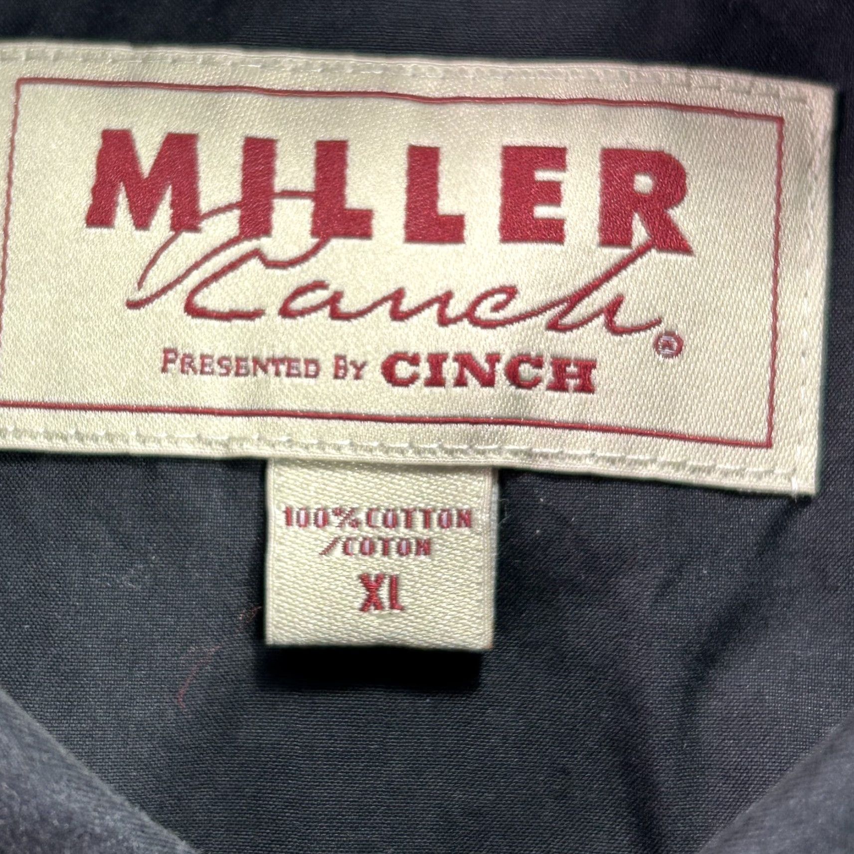 Vintage Cinch Miller Ranch Shirt Mens XL Black Solid Western Button Up Size US XL / EU 56 / 4 - 4 Thumbnail