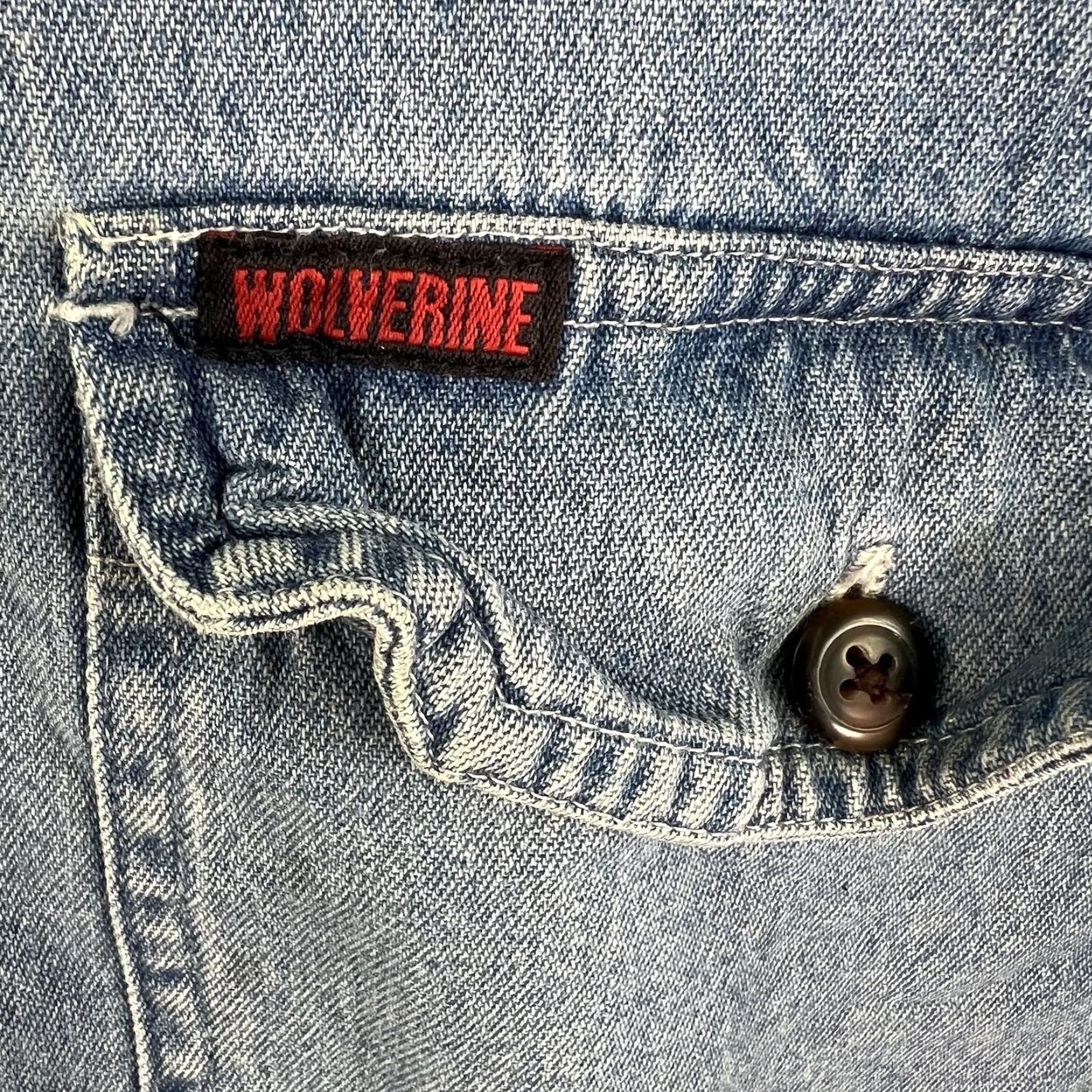 Denime Wolverine Denim Work Shacket LT Blue Sherpa Lined Button-Up Shirt Mens LT Western Outdoor Size US L / EU 52-54 / 3 - 3 Thumbnail