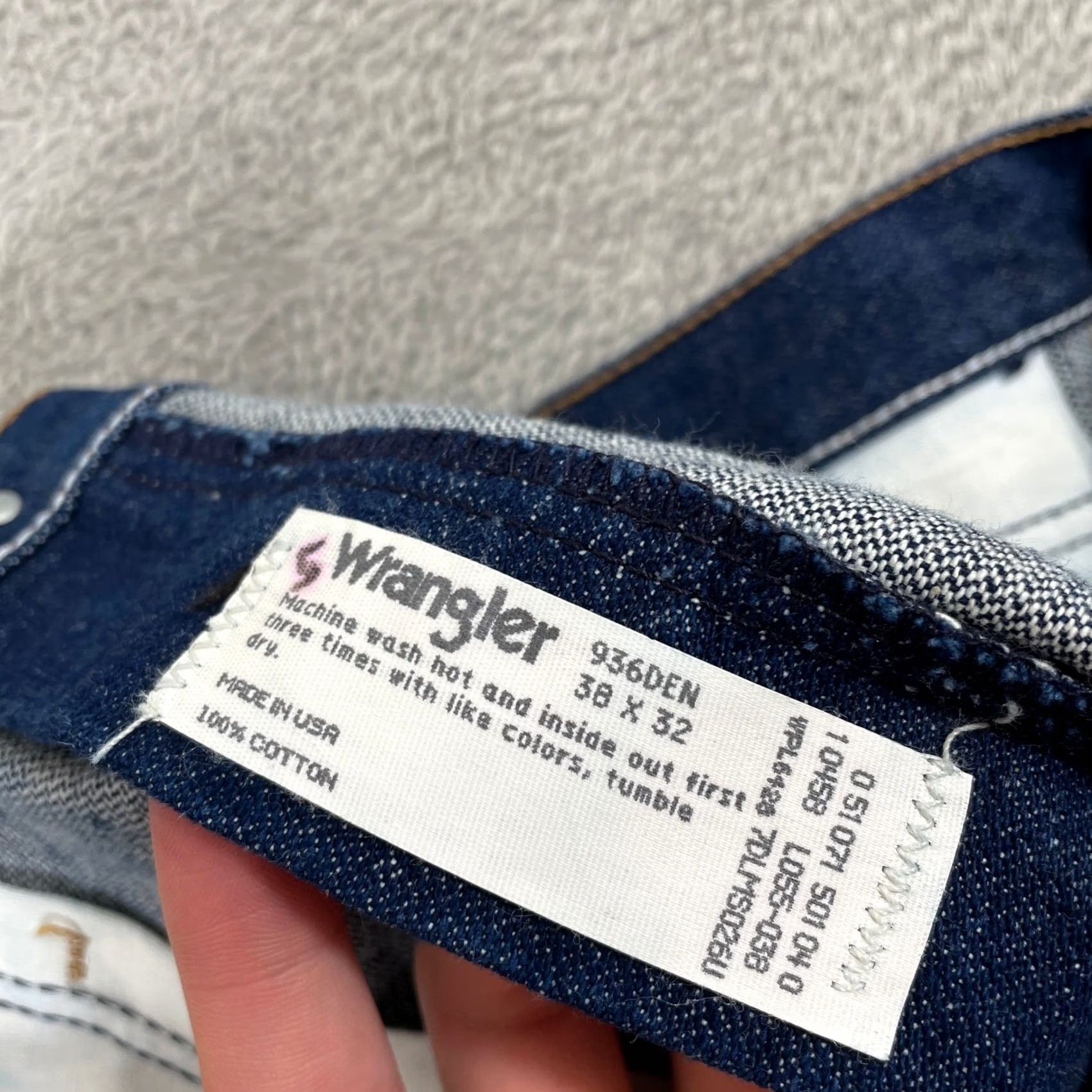 Wrangler VINTAGE Wrangler Cowboy Cut Jeans Mens 38x32 Blue Slim Fit Denim Made in USA Size US 38 / EU 54 - 5 Thumbnail