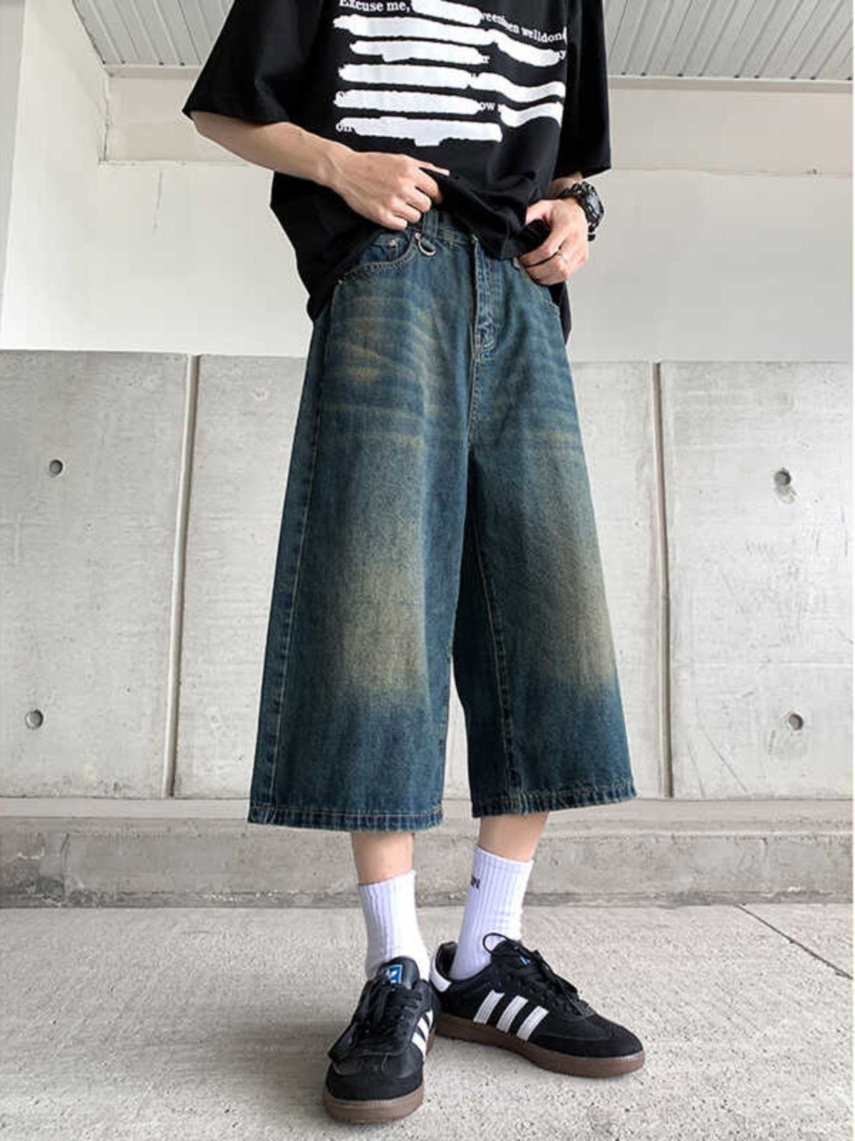 Japanese Brand × Jean Retro loose fitting straight leg denim shorts Size US 30 / EU 46 - 5 Thumbnail
